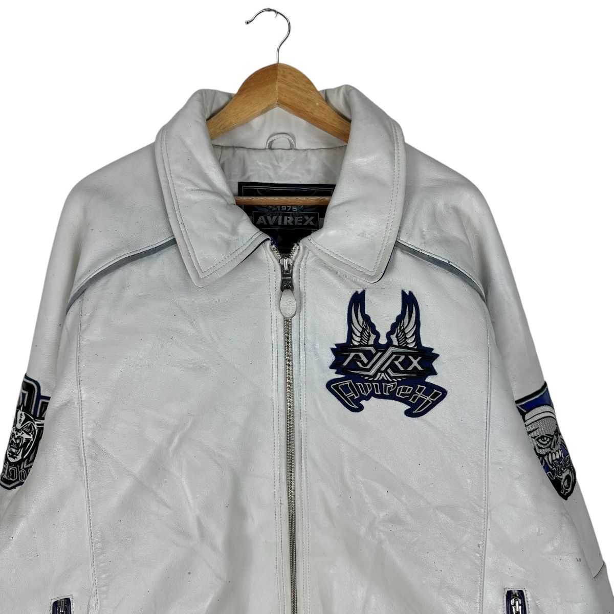 Avirex 🌟AVIREX ROAD DOGZ VARSITY LEATHER JACKET Size US XXL / EU 58 / 5 - 4 Thumbnail