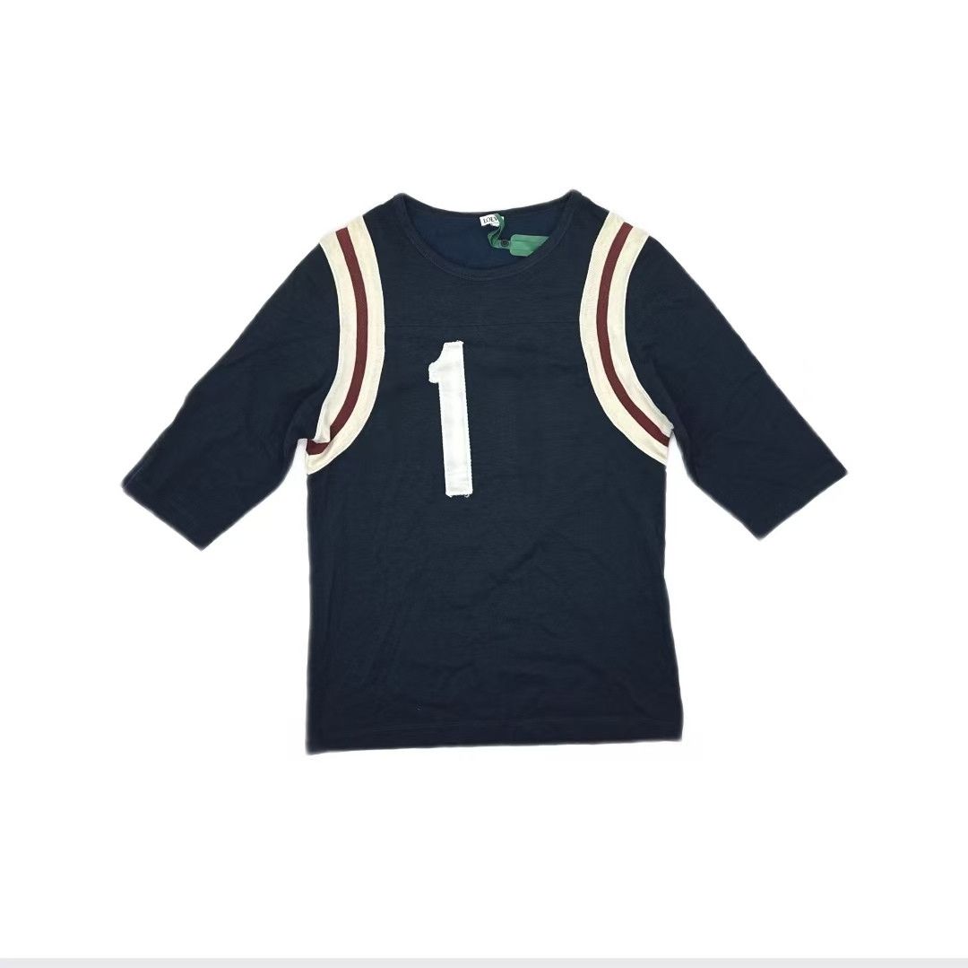 Loewe Digital Pattern Navy Blue Long Sleeve T-shirt-yw