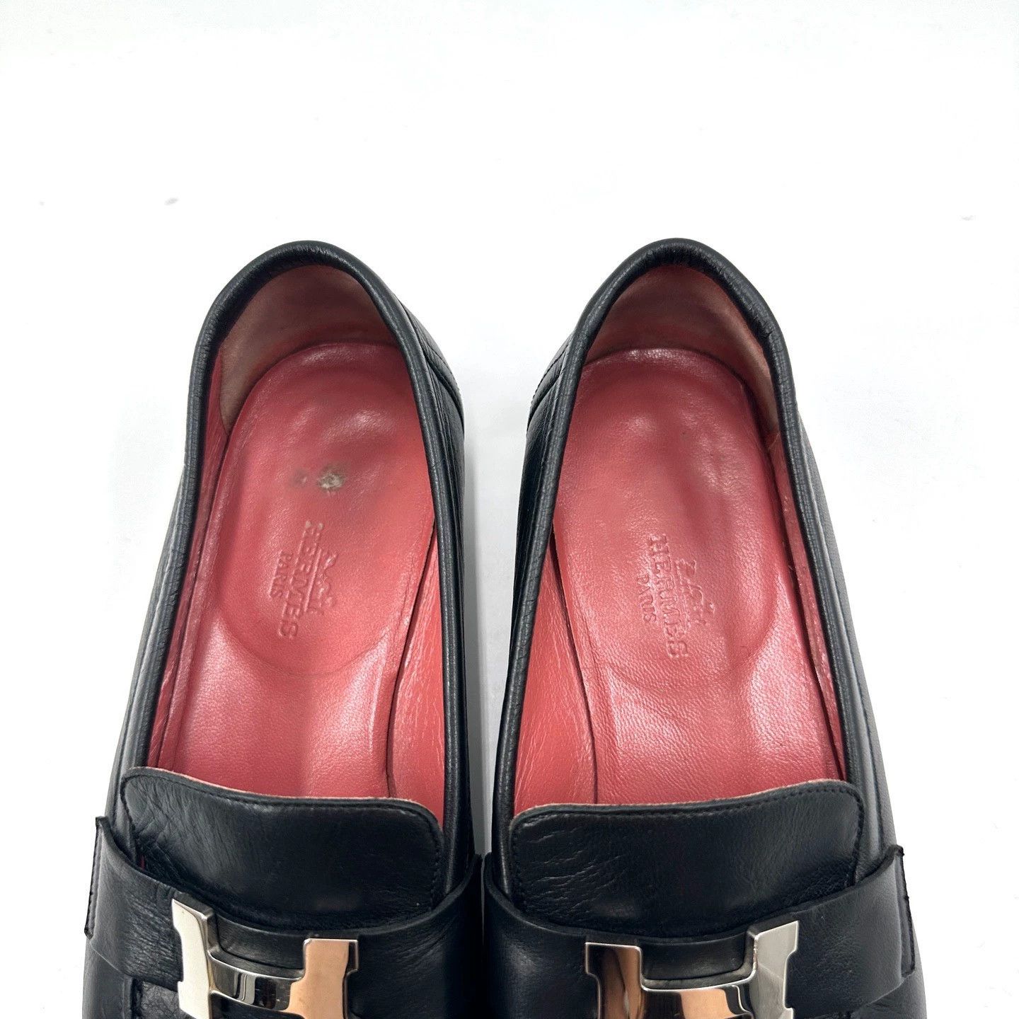 Hermes Hermes black and silver H-buckle loafers Size US 7.5 / IT 37.5 - 6 Thumbnail