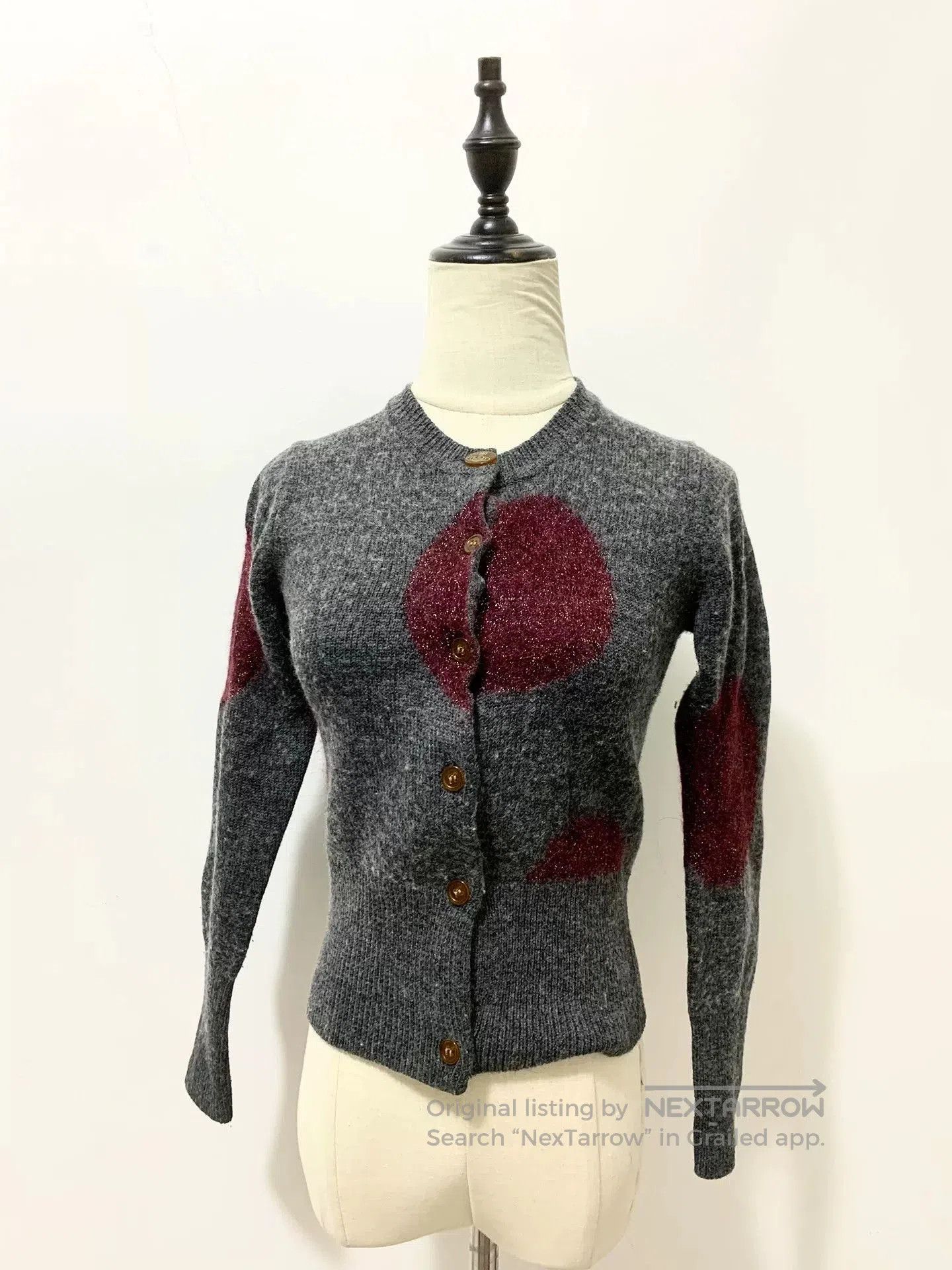 Vivienne Westwood vivienne westwood gray red polka dot cardigan. Size M / US 6-8 / IT 42-44 - 2 Thumbnail