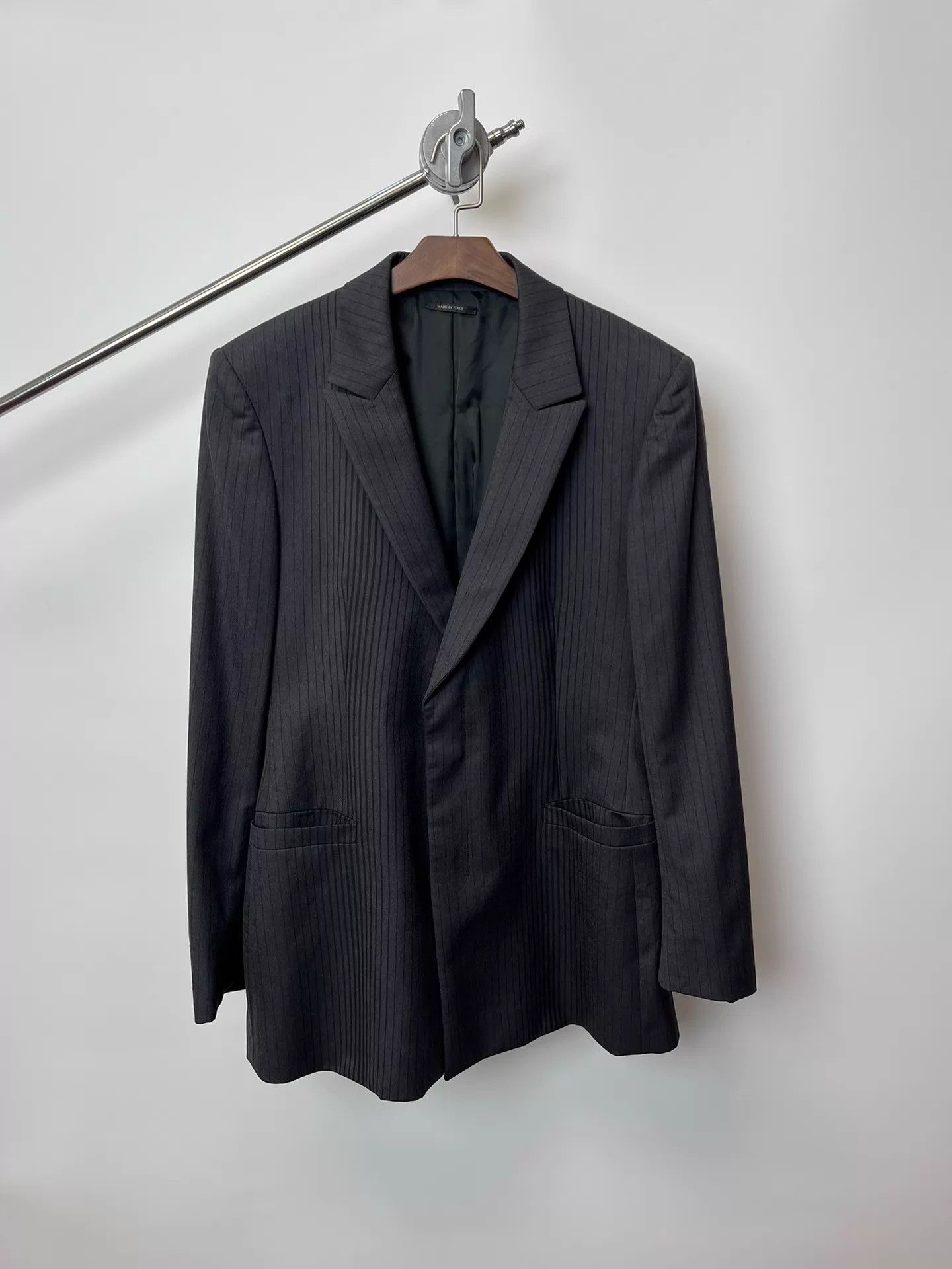 Prada Prada 08FW Vintage Striped Wool Blazer w/Shoulders Size US XL / EU 56 / 4 - 1 Thumbnail