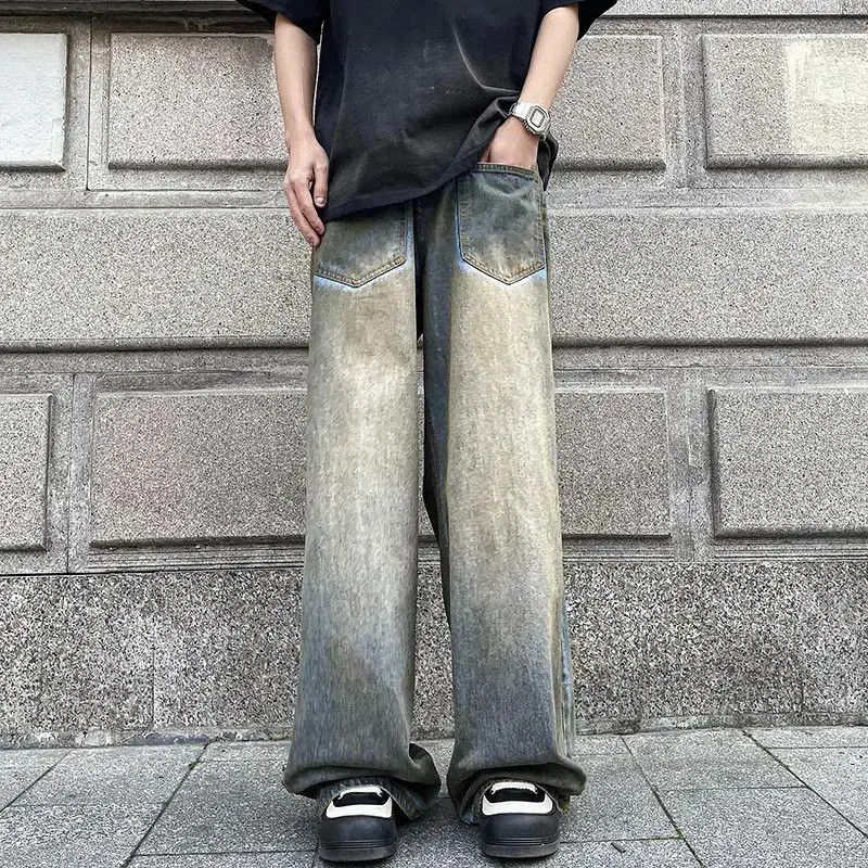 Japanese Brand Retro loose straight leg gradient jeans Size US 32 / EU 48 - 6 Thumbnail