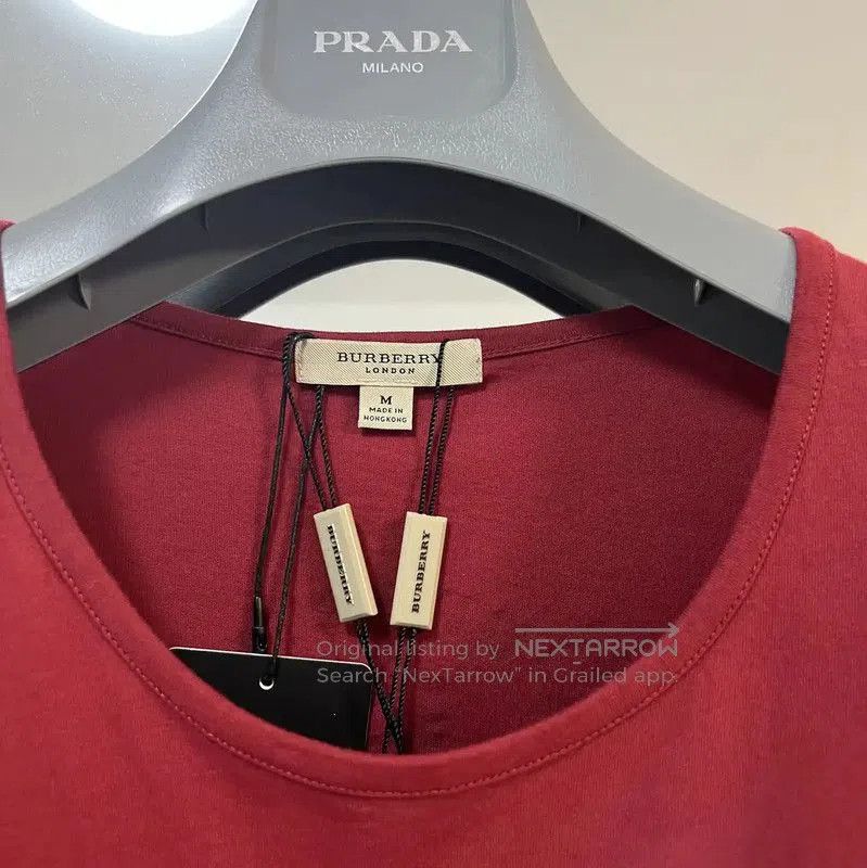 Burberry Burberry Red Cotton Long Sleeve T. Size US M / EU 48-50 / 2 - 2 Thumbnail