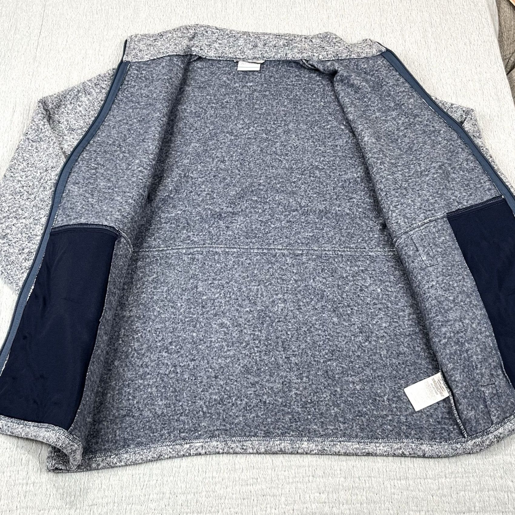 Vintage Columbia Jacket Mens Large Full Zip Fleece Outdoors Hiking Lightweight Heather Blue Solid Pockets Zipper Logo Size US L / EU 52-54 / 3 - 3 Thumbnail