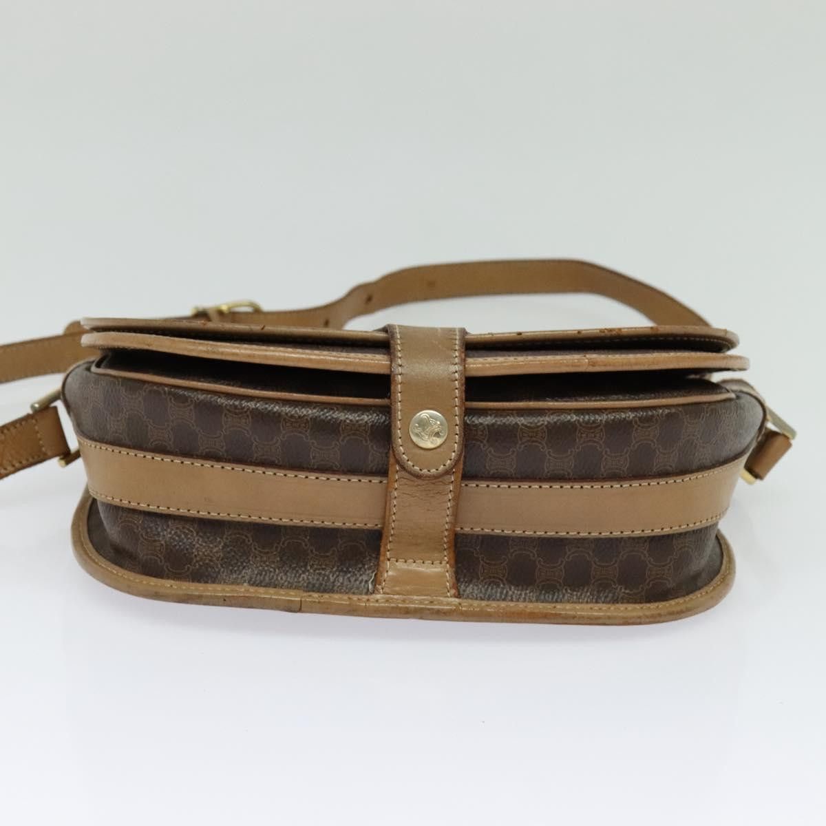 Celine CELINE Macadam Canvas Shoulder Bag Pvc Leather Brown Gold Size ONE SIZE - 9 Thumbnail