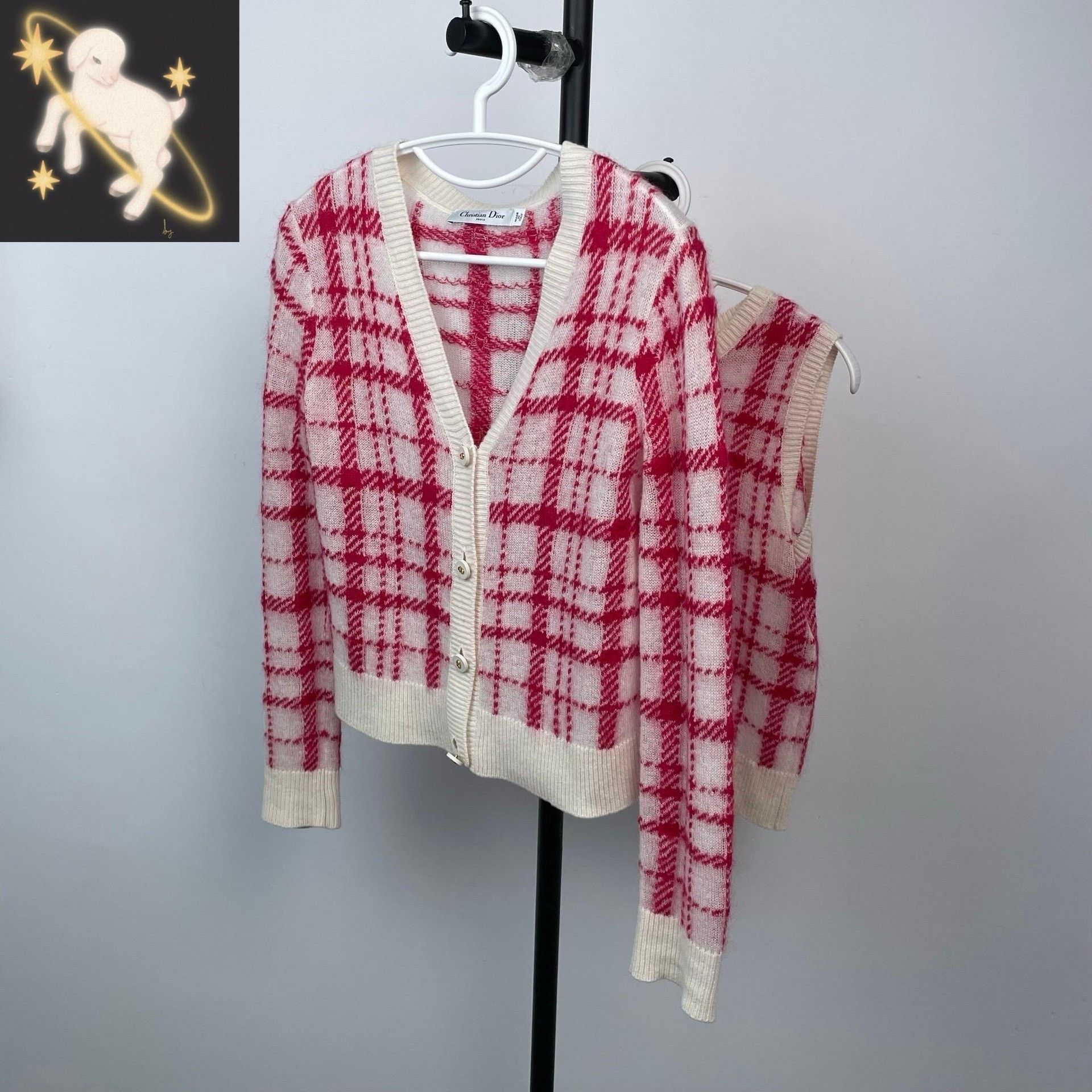 Dior Dior Knit Plaid Red Sweater 38 Women Size S / US 4 / IT 40 - 1 Thumbnail