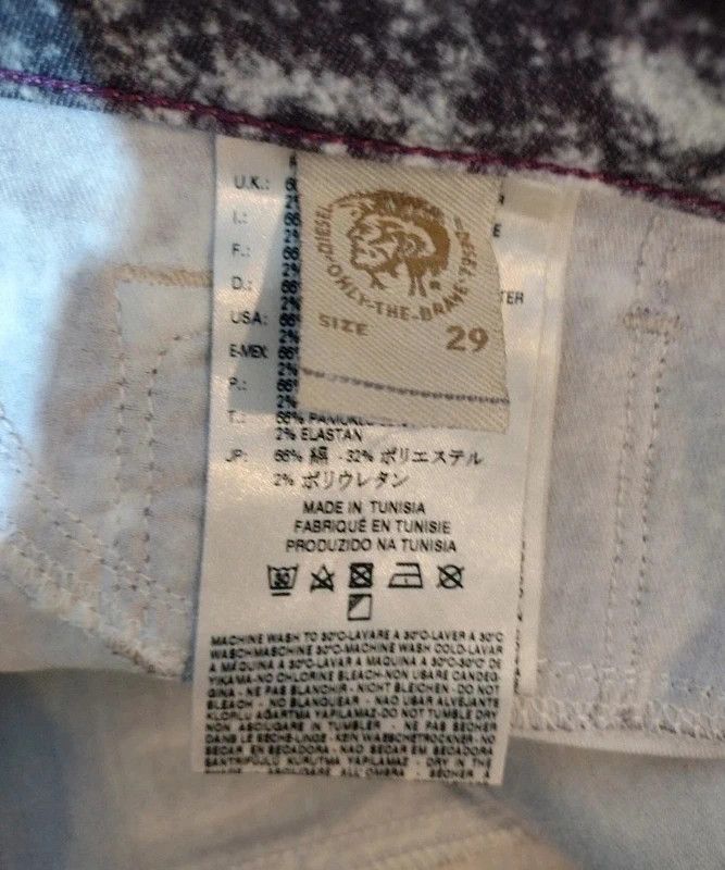 Diesel Diesel Livier-SP Archive "Cloud/Stone" Print Slim Jeans W29 Size 29" - 10 Thumbnail