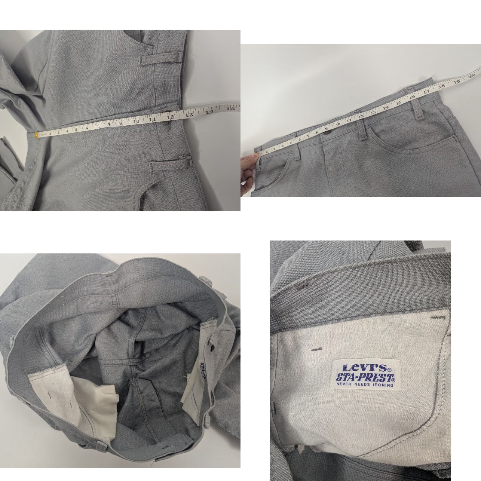 Levi's VINTAGE Levi's 517 Sta-Prest Pants Boot Cut Grey 34x28 Mens Cowboy Western 5-Pocket Design Twill Polyester Dacron Disco Hippie Sta-Prest Brand Size US 34 / EU 50 - 8 Thumbnail