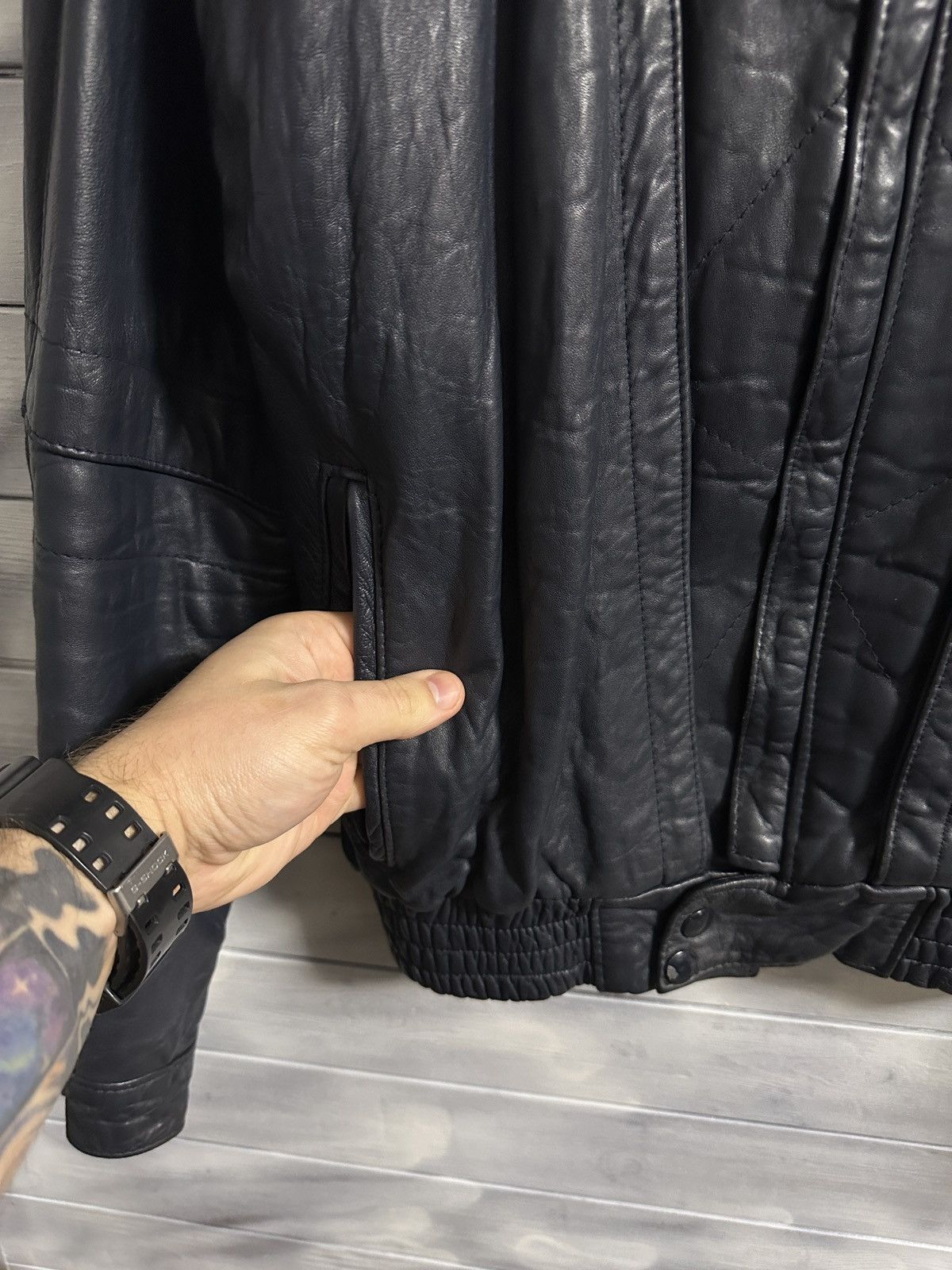 Japanese Brand Rare Vintage Leather Moto Racing Jacket Bomber. Size US M / EU 48-50 / 2 - 2 Thumbnail