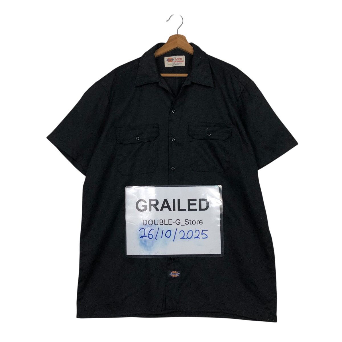 Japanese Brand 📌Rich Black Vintage Chore Work Shirt Bowling Shirt Dickies Size US L / EU 52-54 / 3 - 1 Thumbnail