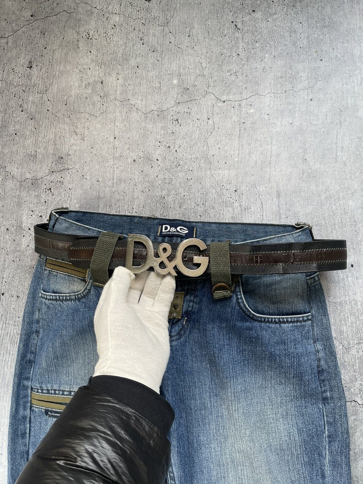 00s Dolce&Gabbana studs leather belt y2k（DOLCE & GABBANA
