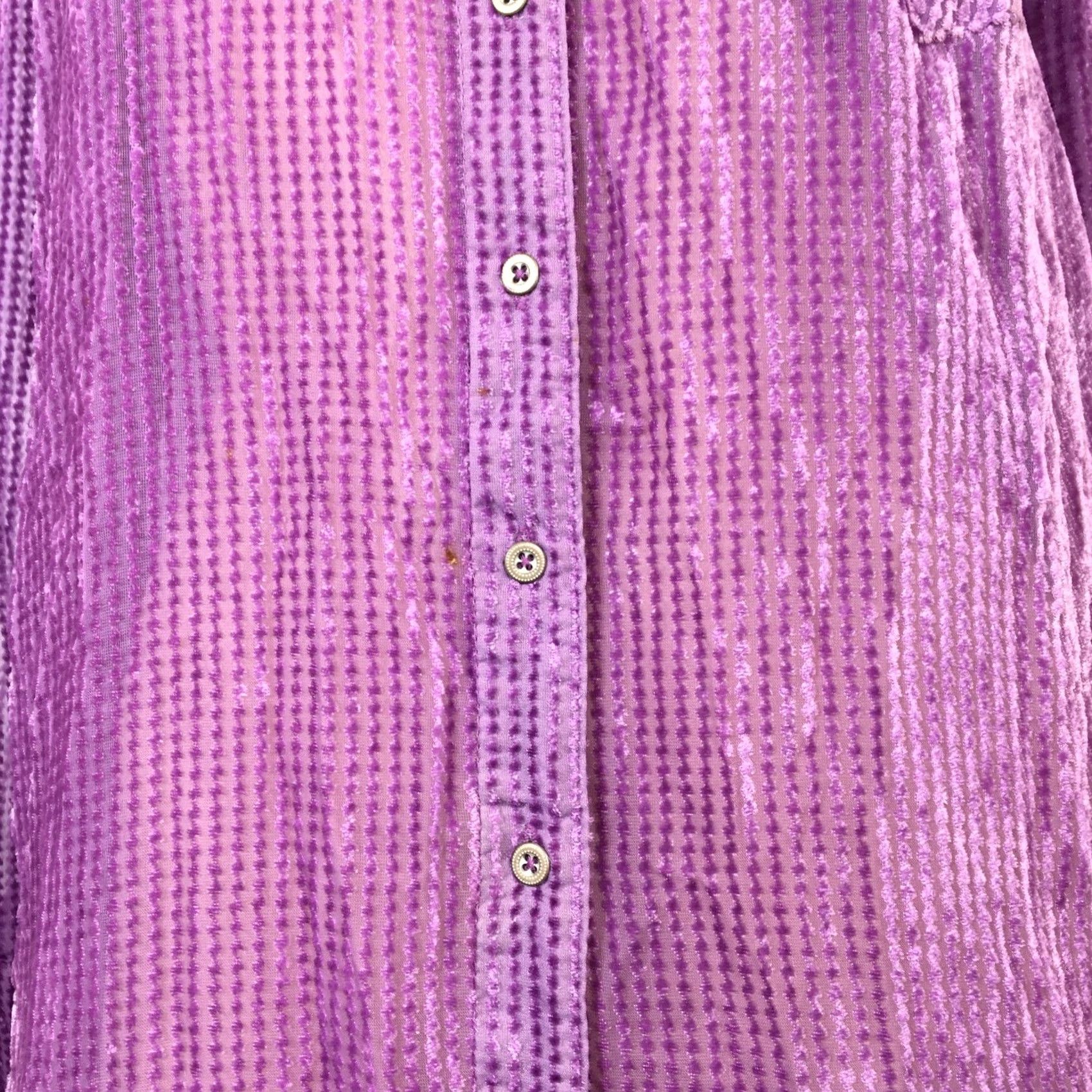 Anthropologie VINTAGE Anthropologie Akemi + Kin Purple Velvet Duster Tunic Dress S Womens Midi Button Sheer WV Size S / US 4 / IT 40 - 4 Thumbnail
