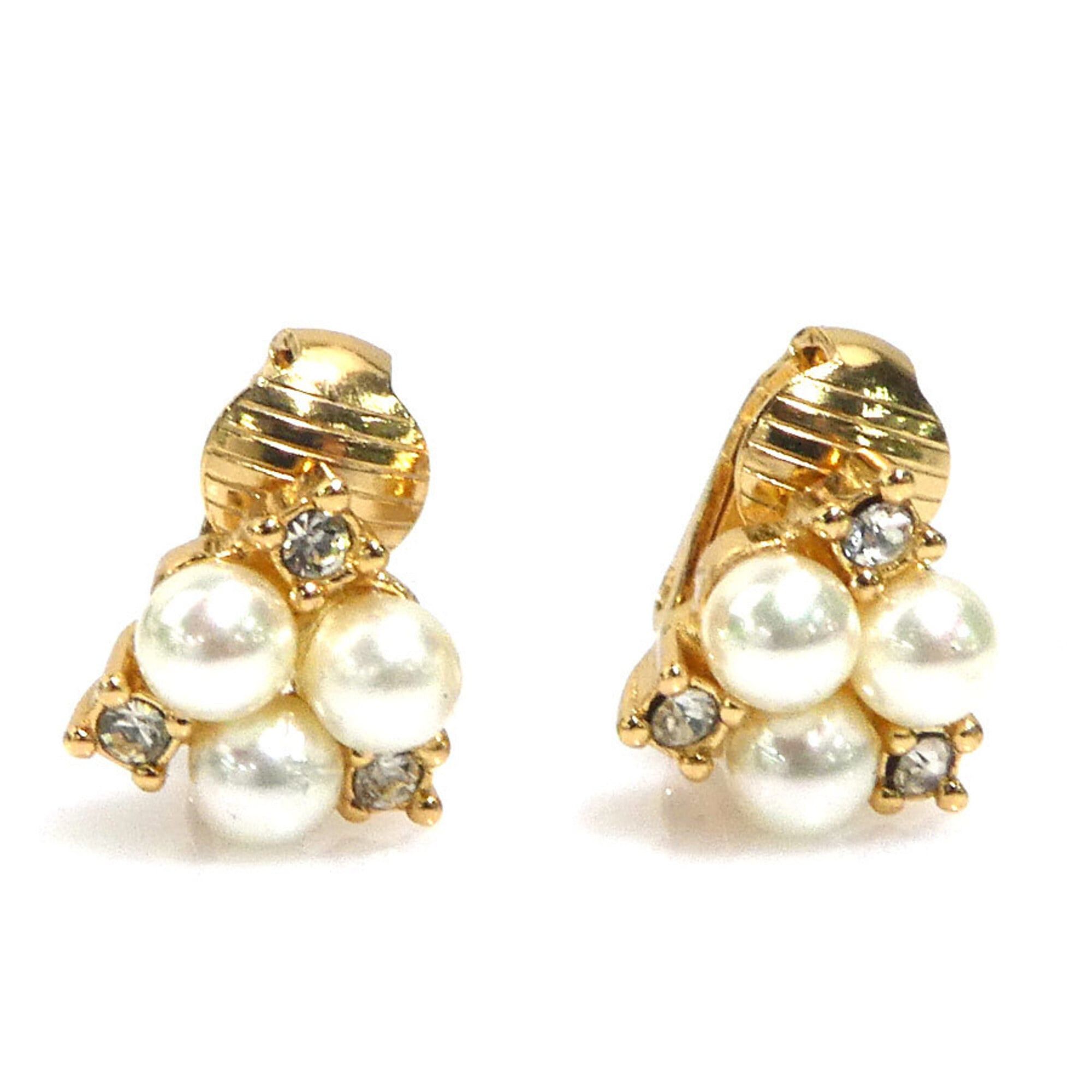 Dior Christian Dior Earrings, Metal, Gold, White, Women's, 56687a Size ONE SIZE - 1 Thumbnail