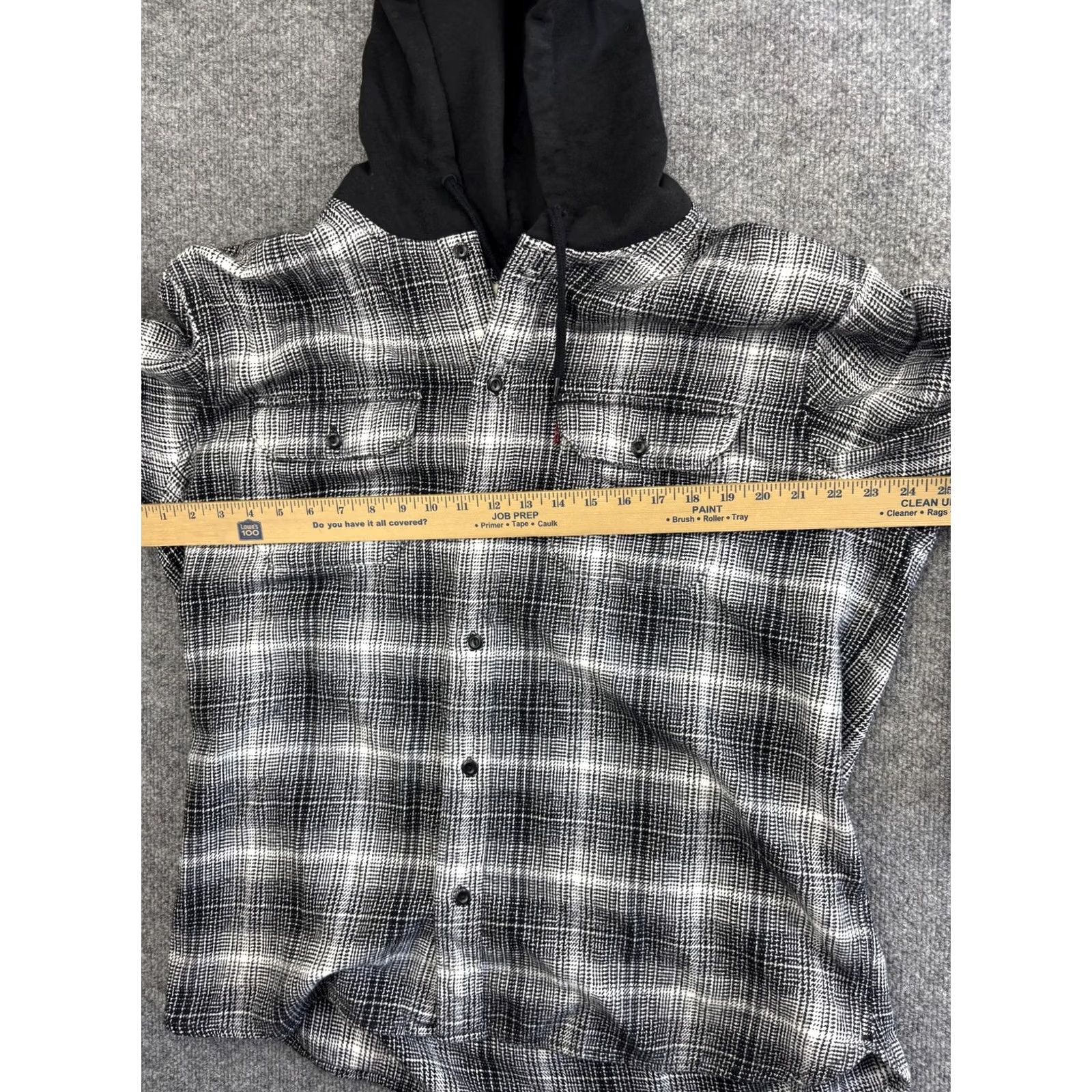 Levi's Levi's Shirt Mens XL Gray Plaid Hooded Flannel Relaxed Button-Front Jacket Shacket Pocketed Gathered Front Size US XL / EU 56 / 4 - 3 Thumbnail