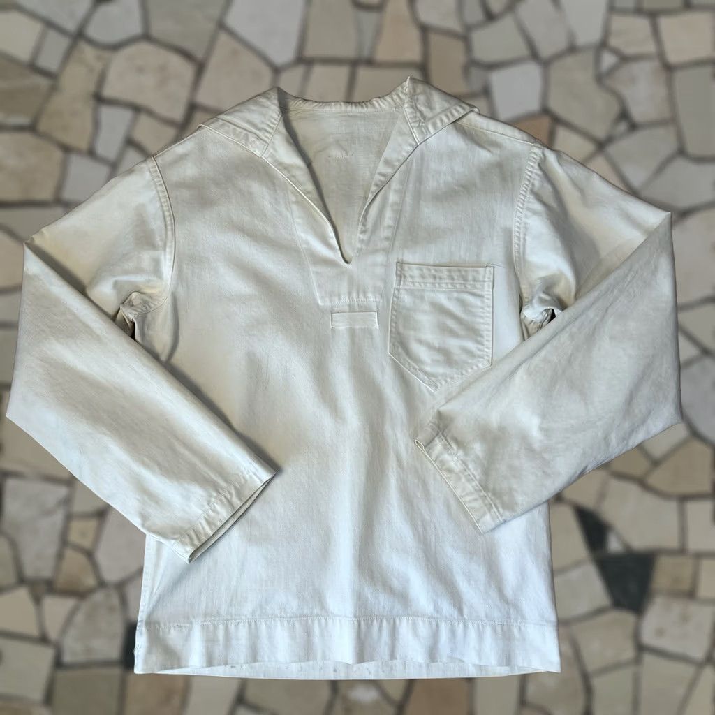 Vintage VINTAGE US Navy Sailor Shirt Men’s Small White Long Sleeve Size US S / EU 44-46 / 1 - 1 Thumbnail
