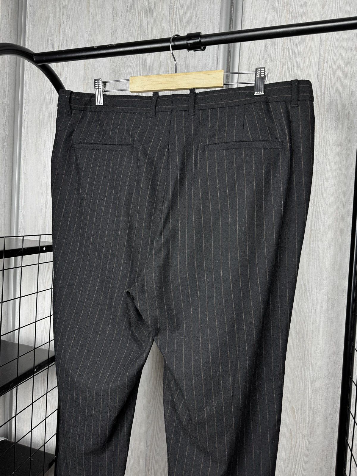 Allsaints Allsaints Blues Trouser pinstripe black brown wool blend Size US 38 / EU 54 - 7 Thumbnail