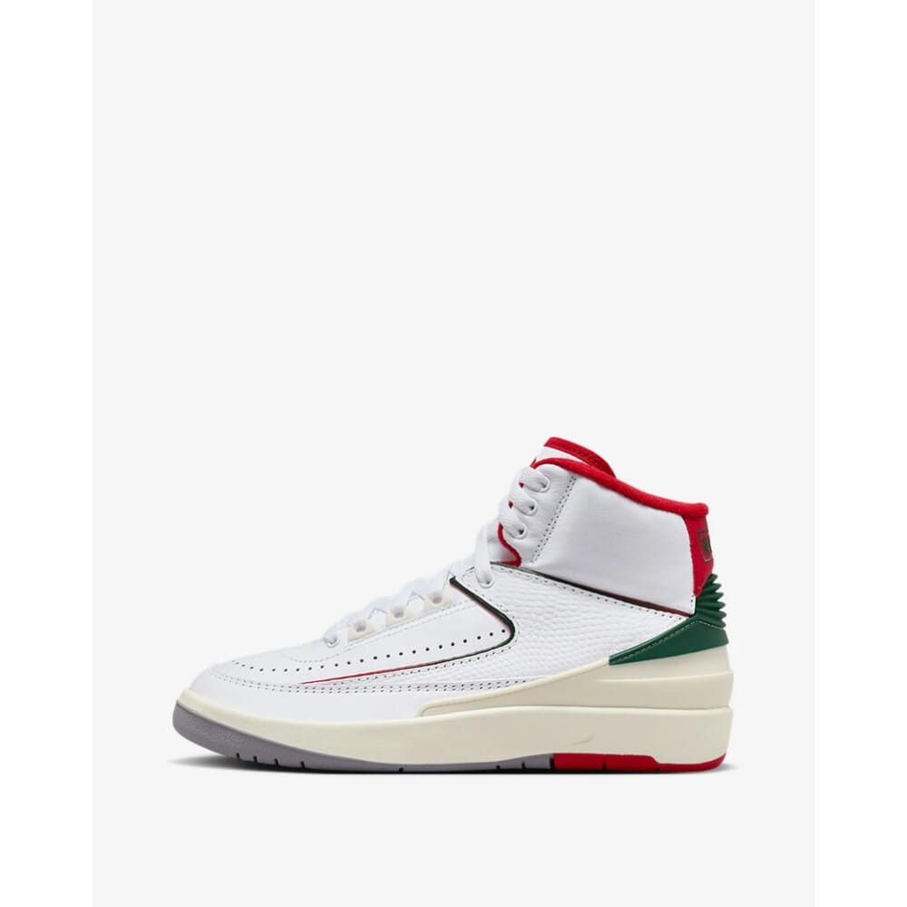 image of Nike Air Jordan 2 Retro White/fire Red-Fir-Sail Dq8562-101 Shoes in White/Fire Red/Fir, Men's