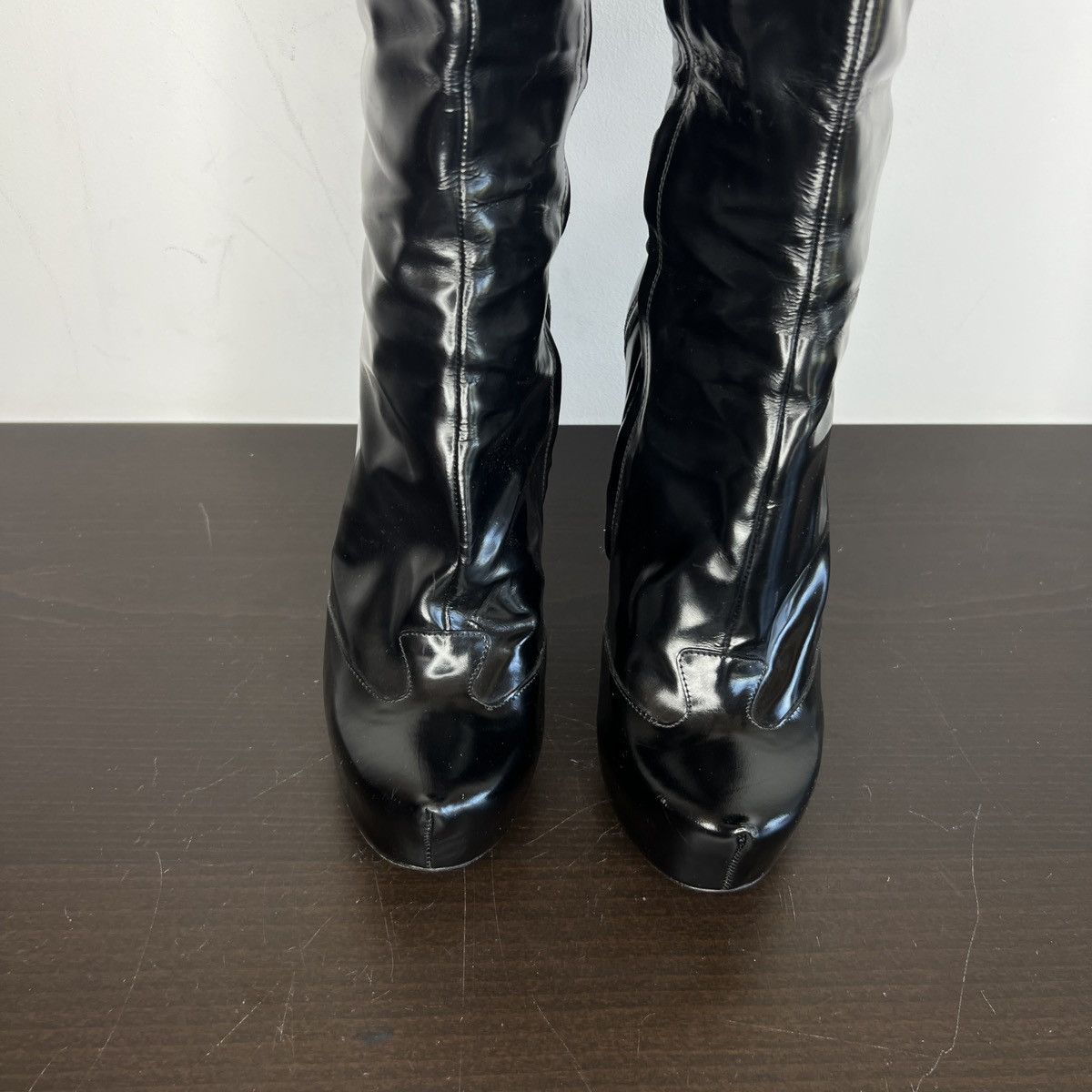 Vintage Gianmarco Lorenzi boots High Black Leather Y2K Coquette Size US 7 / IT 37 - 6 Thumbnail