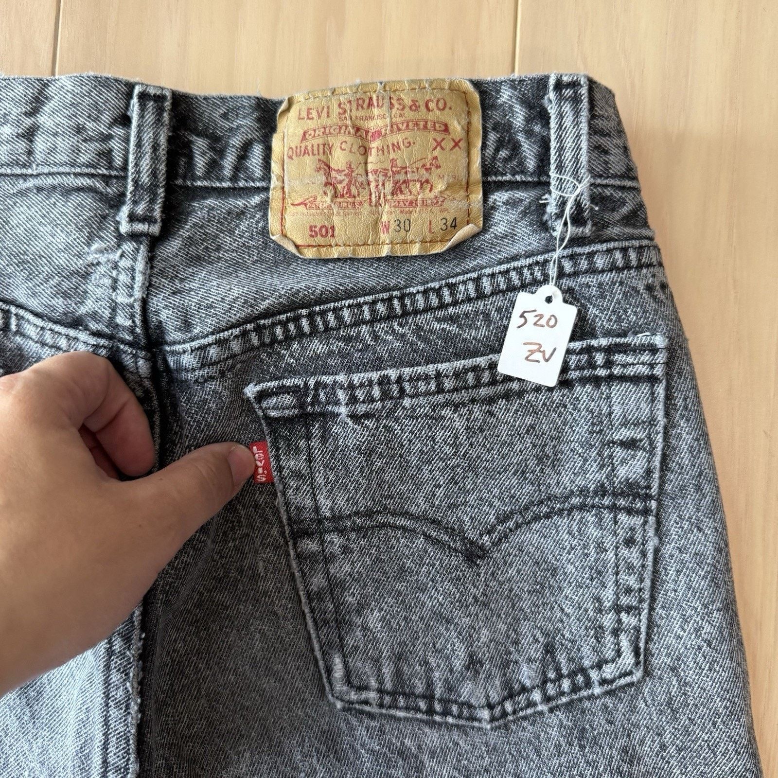 Levi's × Vintage Vintage Levis 501 Jeans 29 Black Stone Wash 80s Denim USA Size US 29 - 8 Thumbnail
