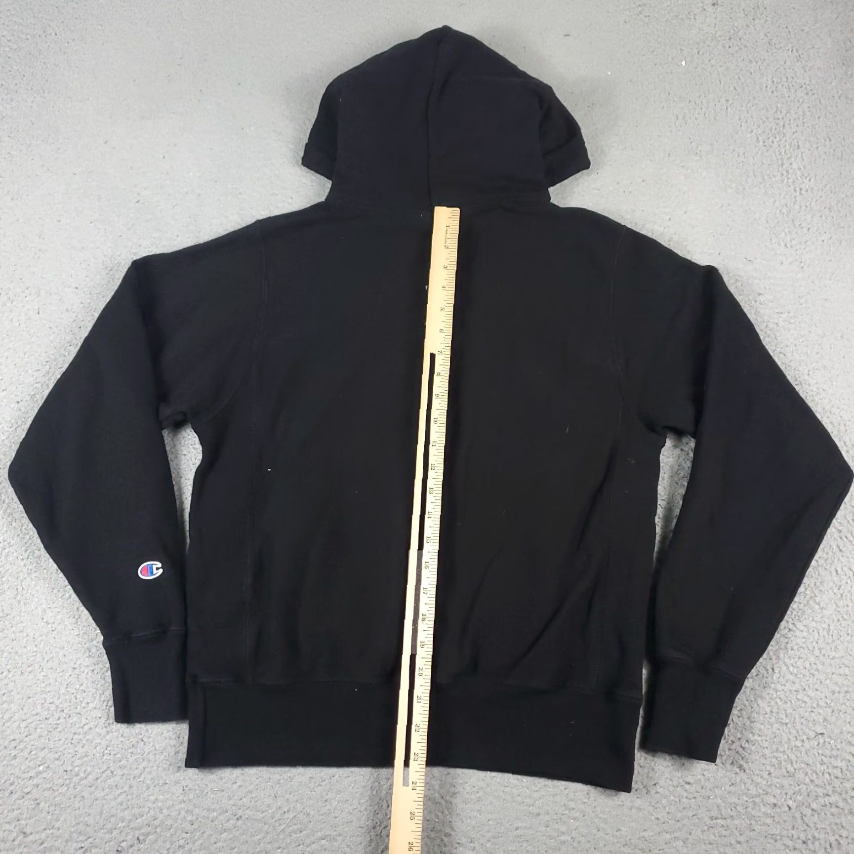 Champion VINTAGE Champion Hoodie Pullover Mens Small Black Cotton Blend Fleece Logo Zipper All Seasons Size US S / EU 44-46 / 1 - 6 Thumbnail