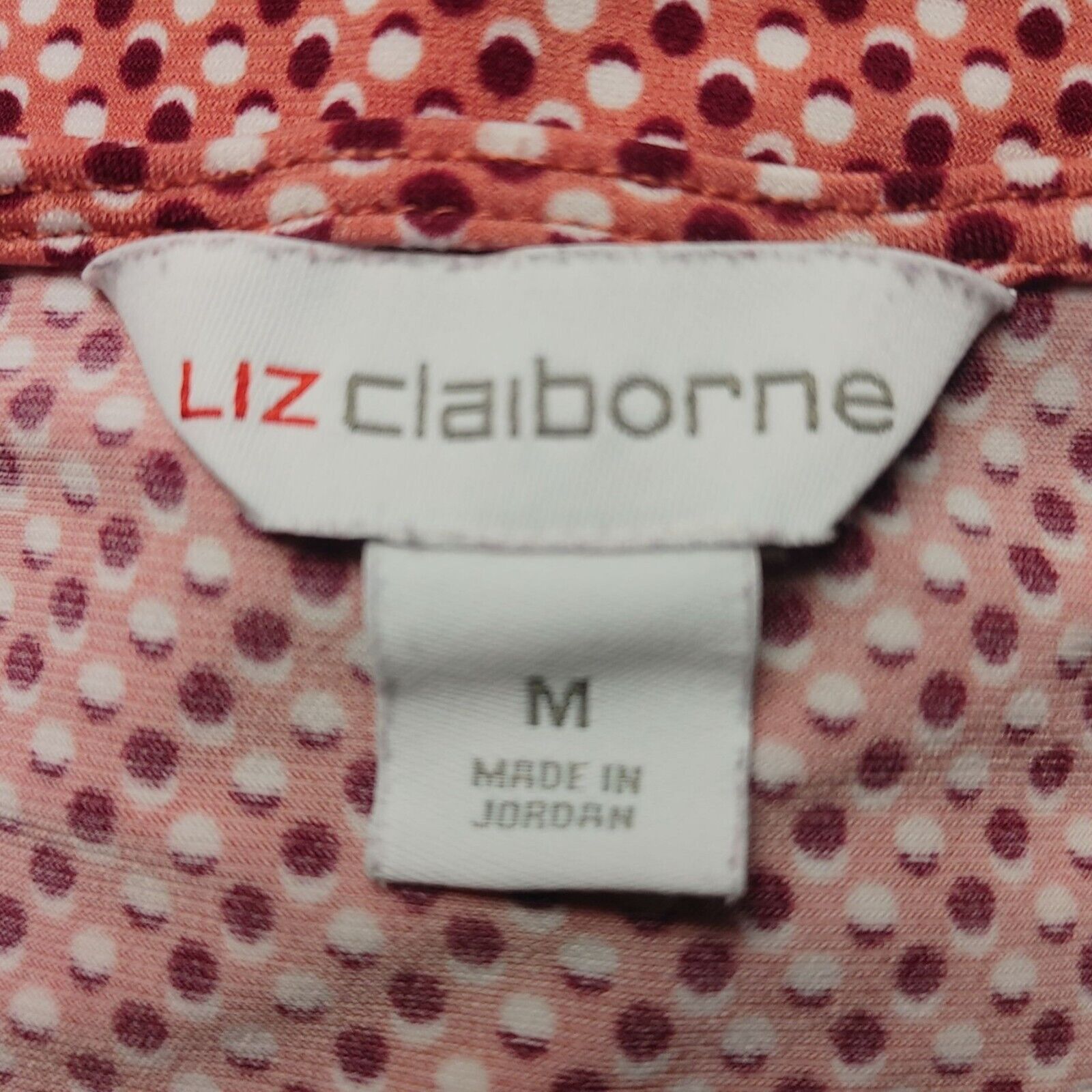 Other Liz Claiborne Women's Red/White Polka-Dot Long Sleeve Top Me Size M / US 6-8 / IT 42-44 - 3 Thumbnail
