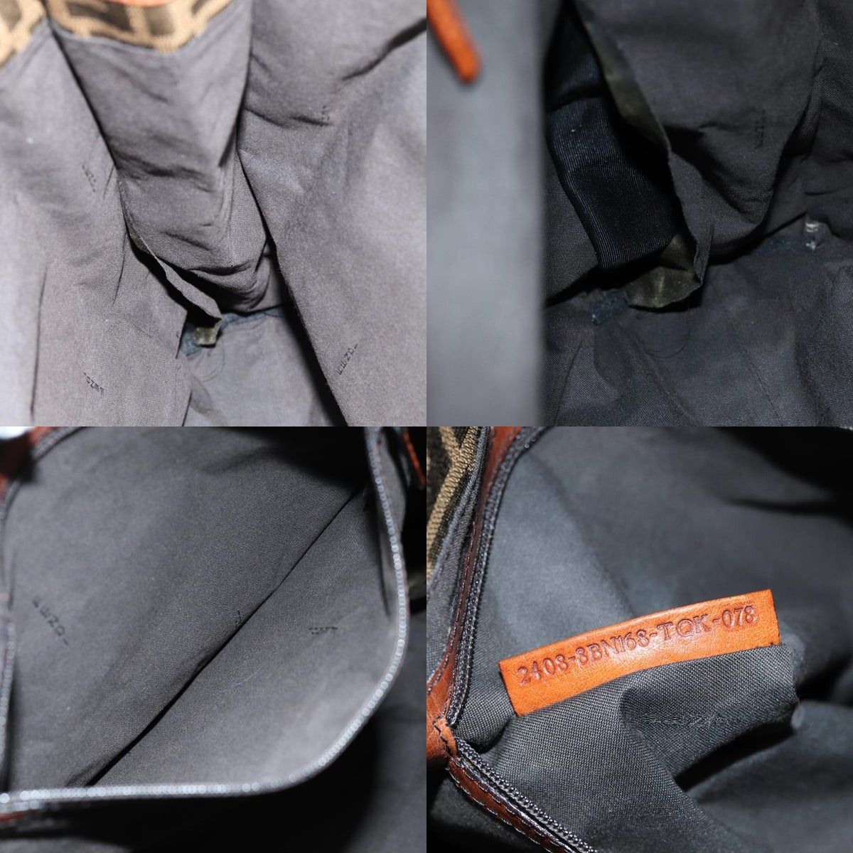 Fendi FENDI Zucca Canvas Tote Bag Brown Black Size ONE SIZE - 12 Thumbnail