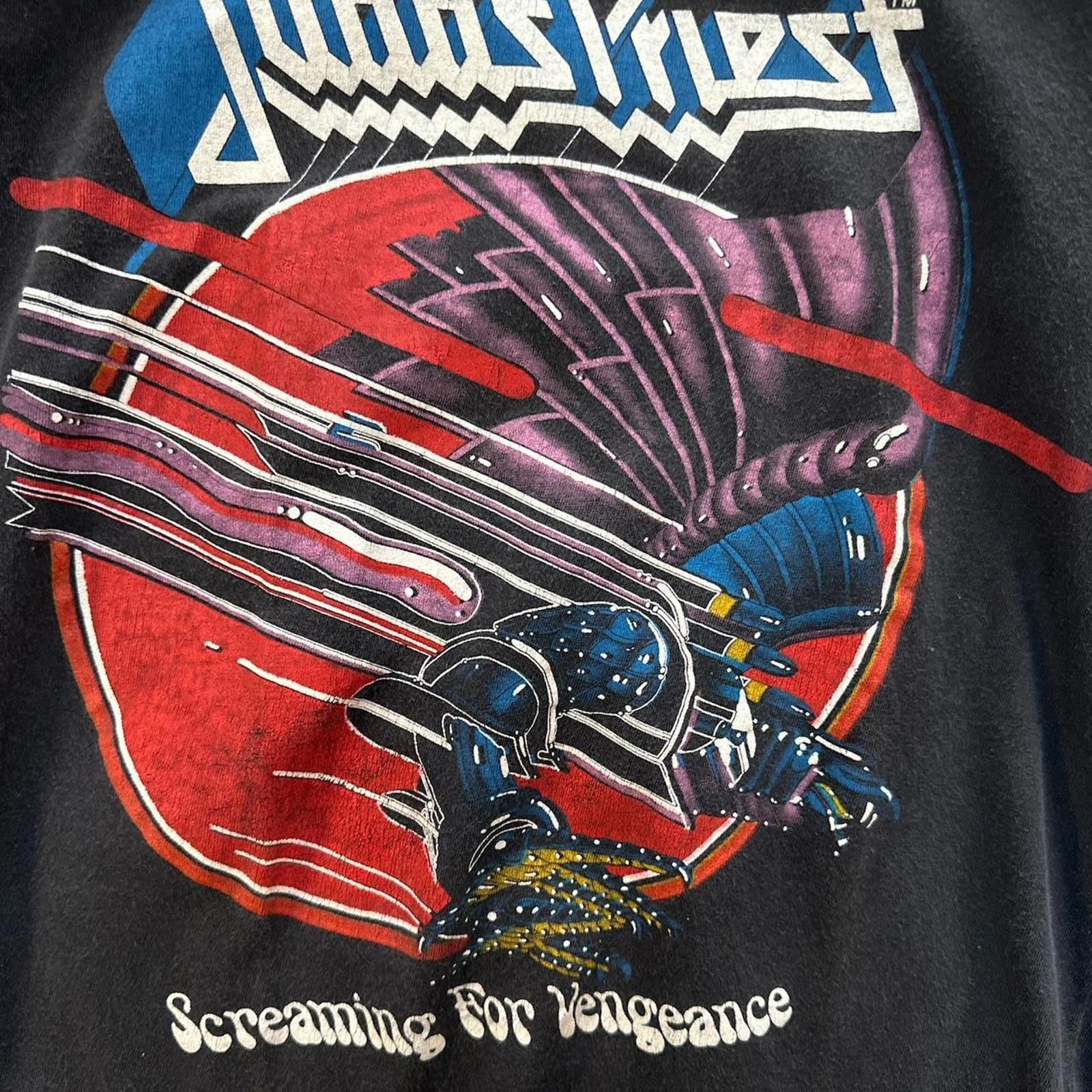 Vintage 1982/83 Judas Priest Screaming for Vengeance Tour Tee Size US S / EU 44-46 / 1 - 2 Thumbnail