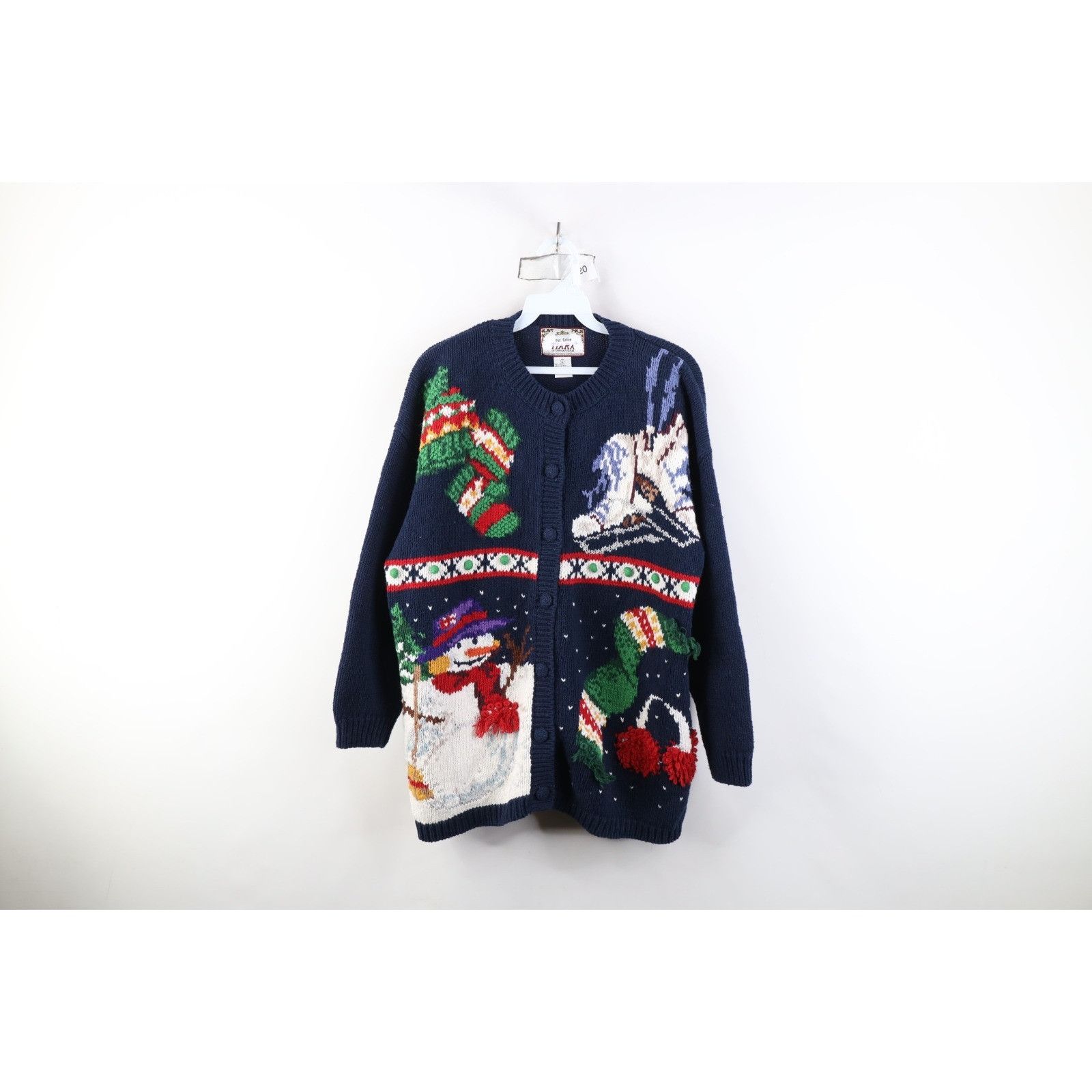 Vintage Vintage 90s Streetwear Heavy Christmas Cardigan Sweater Size L / US 10 / IT 46 - 1 Thumbnail