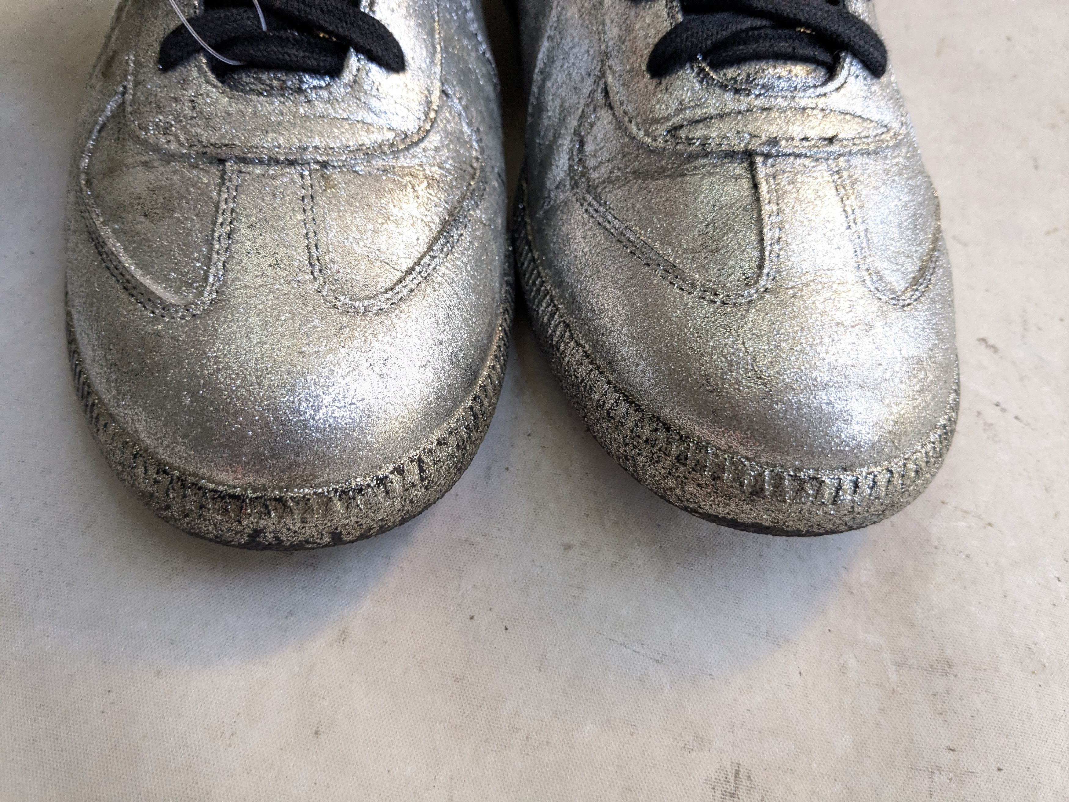 Maison Margiela Maison Margiela GAT Replica Black Silver 12 45 Low Leather Size US 12 / EU 45 - 3 Thumbnail