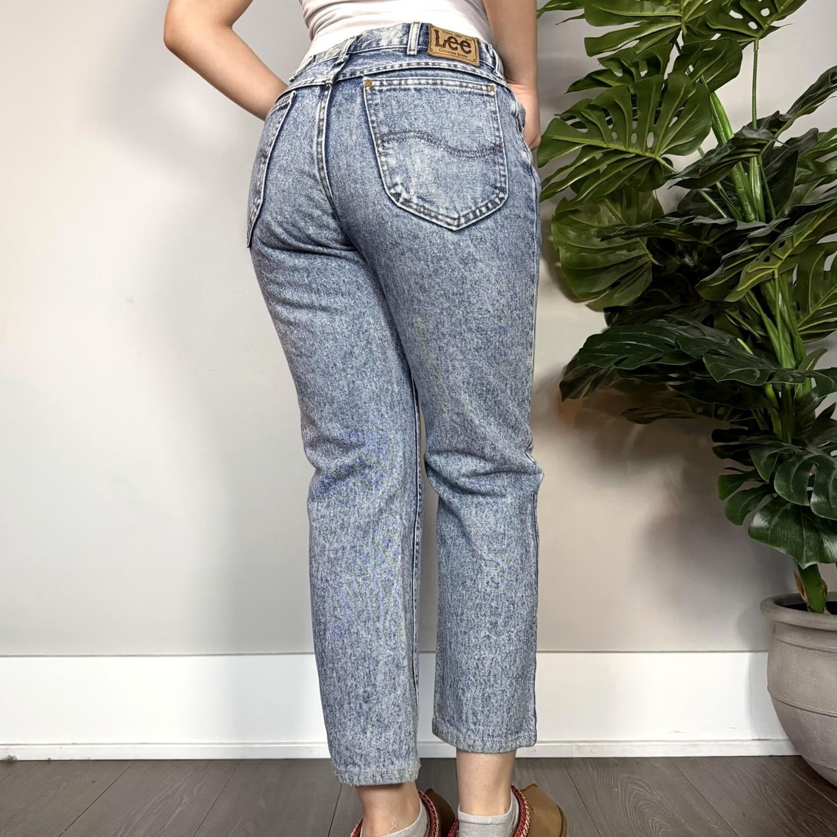 Lee VINTAGE Lee Jeans 32x30 Blue Acid Wash High Rise Straight Leg Denim 90s Mens Jeans Size US 32 / EU 48 - 2 Thumbnail