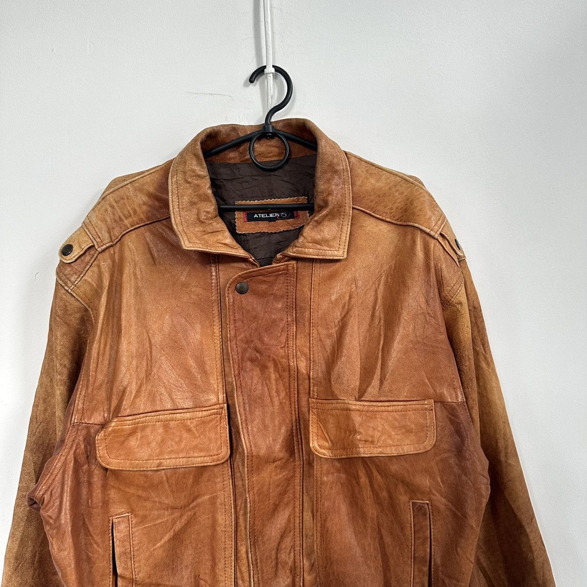 Vintage Vintage light Brown Leather jacket vintage y2k Size US XL / EU 56 / 4 - 11 Thumbnail