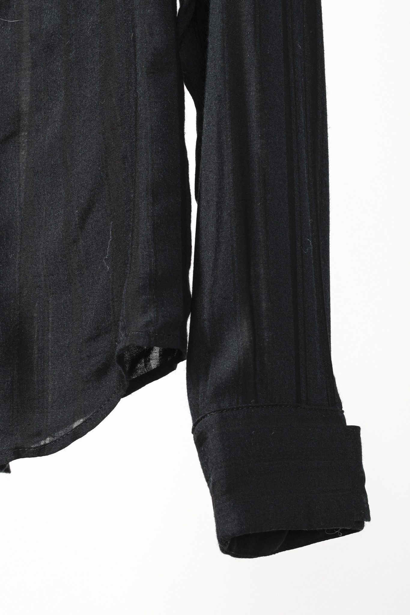SMYTHE Smythe Black Striped Stand-Collar Buttoned-Henley Blouse Size XS / US 0-2 / IT 36-38 - 5 Thumbnail