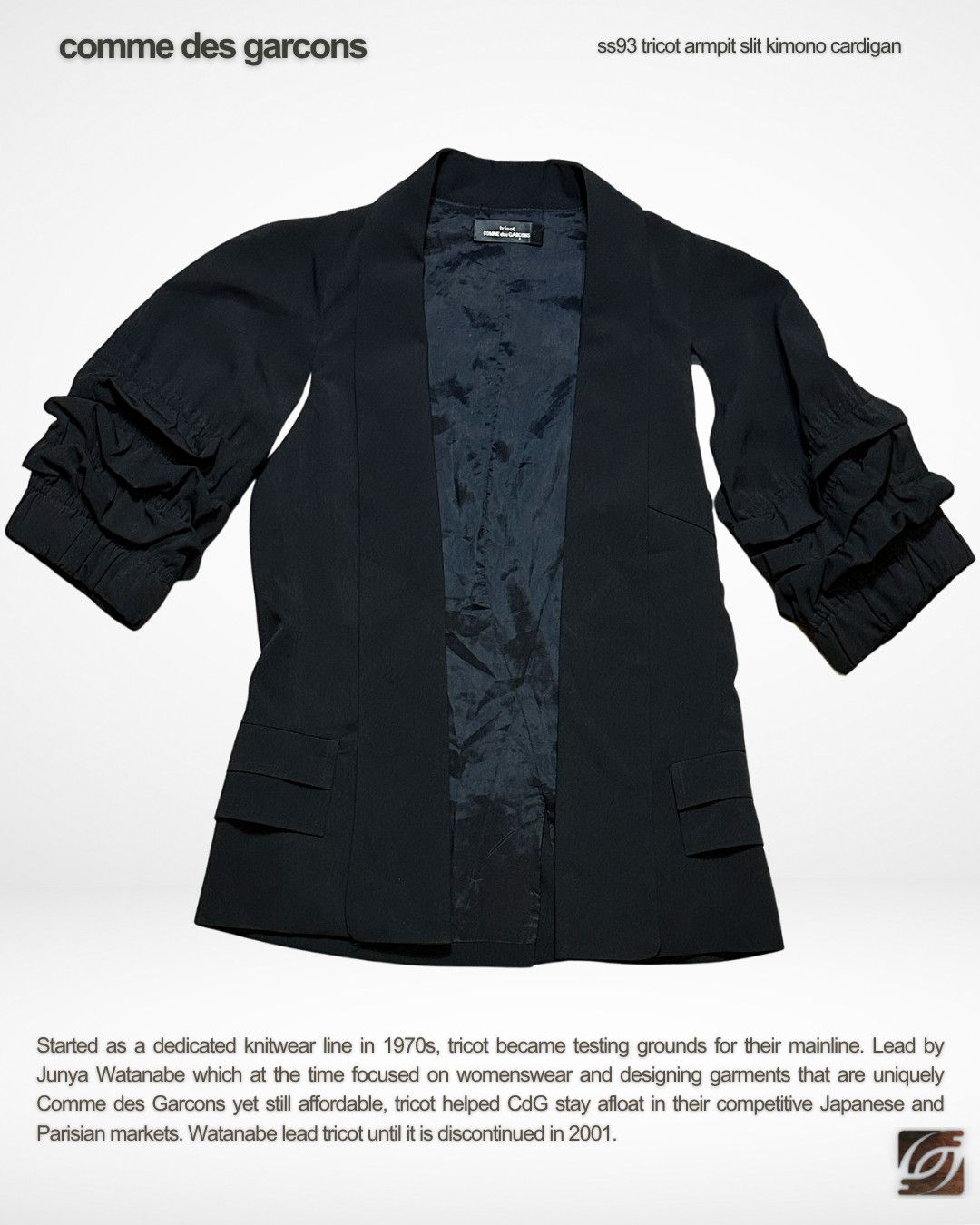 Tricot Comme des Garcons SS93 Tricot Armpit Slit Ruffled Kimono Cardigan Size M / US 6-8 / IT 42-44 - 1 Thumbnail