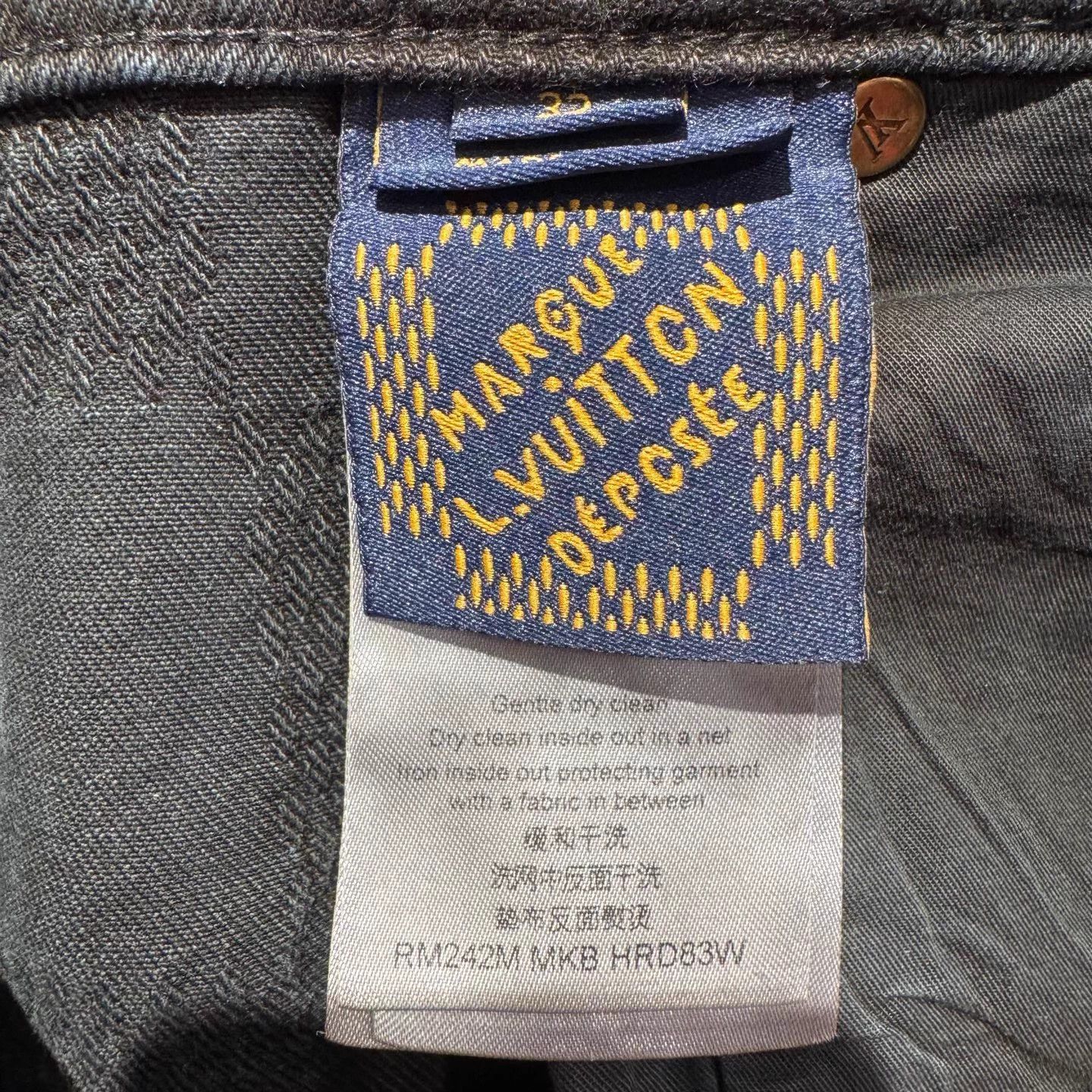 Louis Vuitton LV Black Damier Jacquard Denim 32 Worn Once Size US 32 / EU 48 - 7 Thumbnail