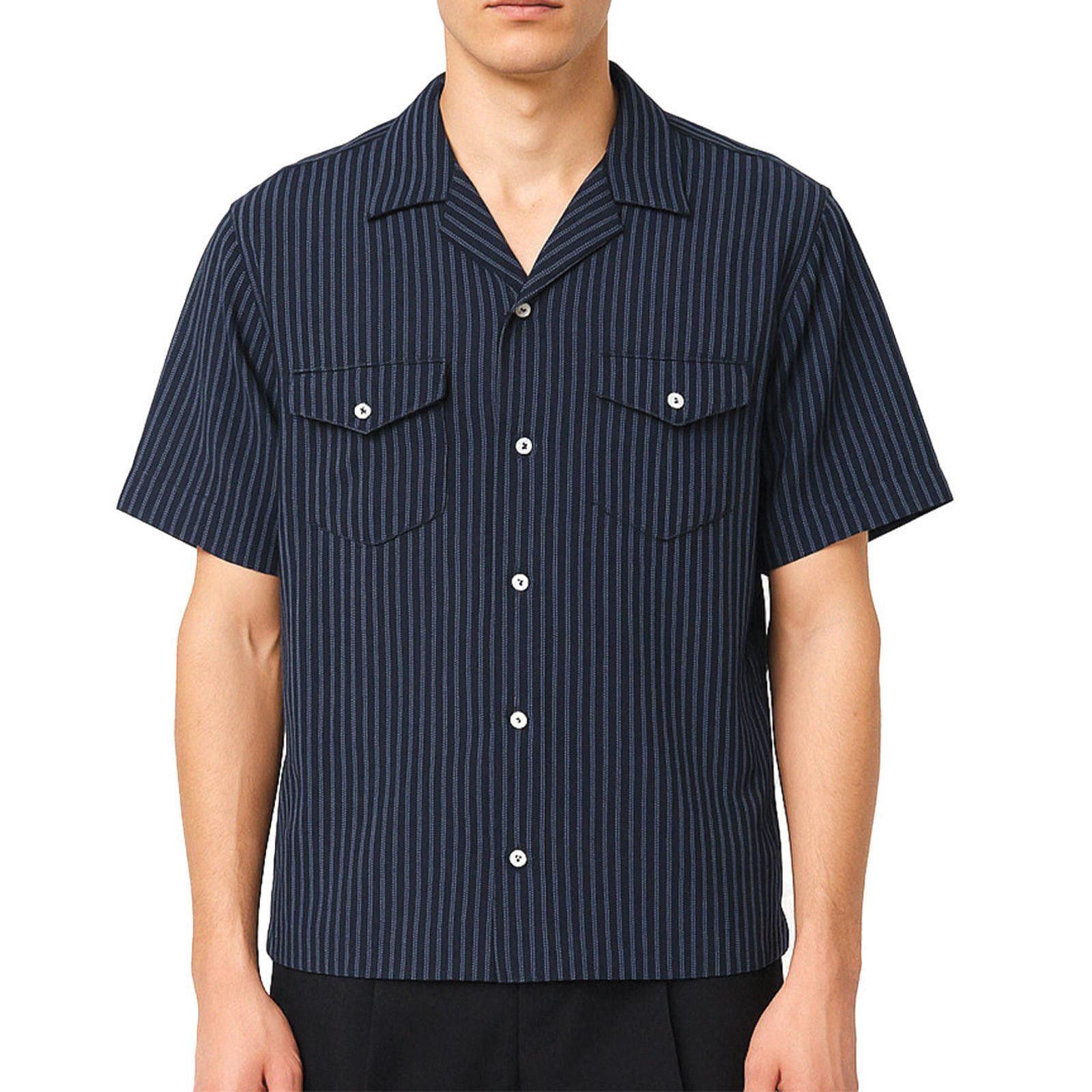 Vintage Striped Short Sleeve Button-Up Shirt by Butterfinger Size US M / EU 48-50 / 2 - 2 Thumbnail