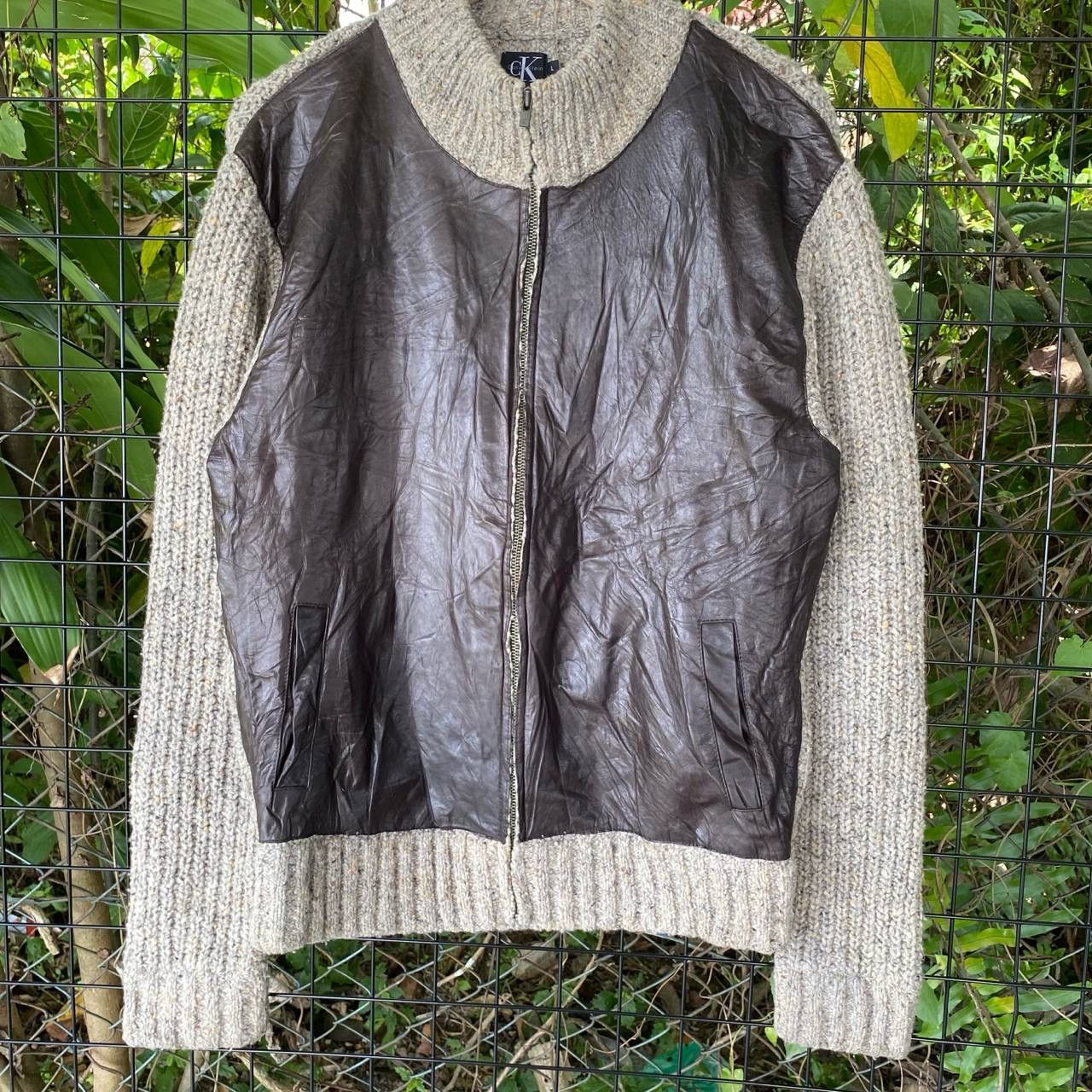 Calvin Klein Calvin Klien Knit Leather Jacket Size US M / EU 48-50 / 2 - 2 Thumbnail