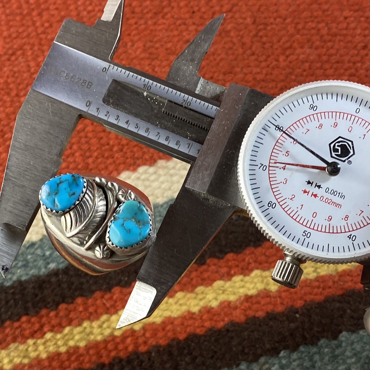 Kapital × Vintage Vtg Navajo Sterling Turquoise Cabochon Chunky Signet Ring Size ONE SIZE - 6 Thumbnail