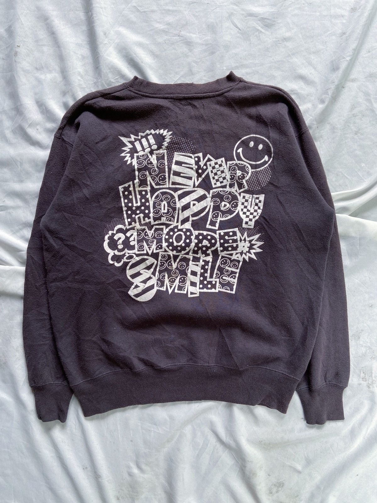 PPFM NEVER HAPPY MORE SMILE JAPANESE SUN FADED STYLE SWEATSHIRT Size US L / EU 52-54 / 3 - 2 Thumbnail