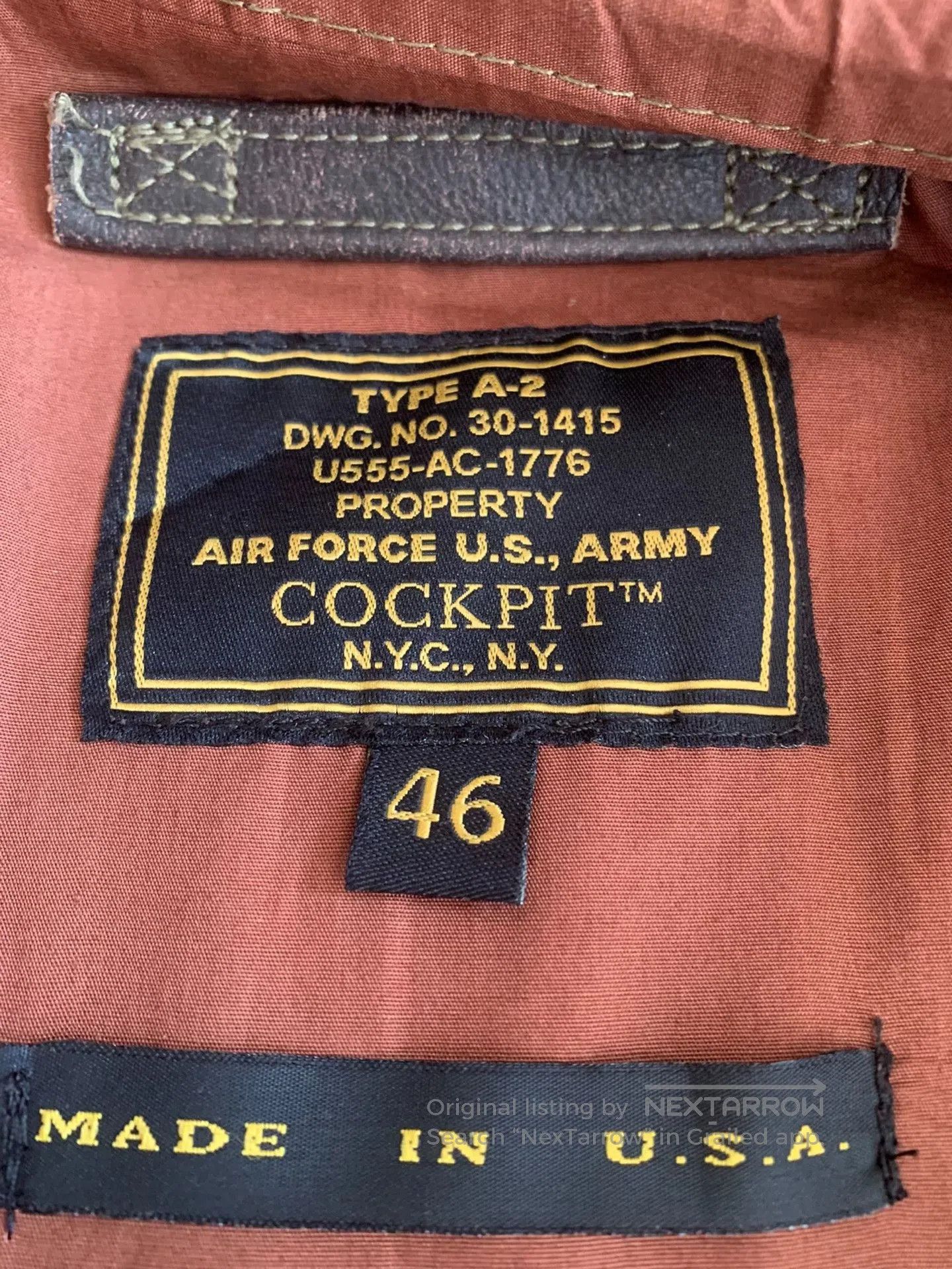 Cockpit USA Cockpit A2 Distressed Horsehide Leather Jacket. Size US S / EU 44-46 / 1 - 4 Thumbnail