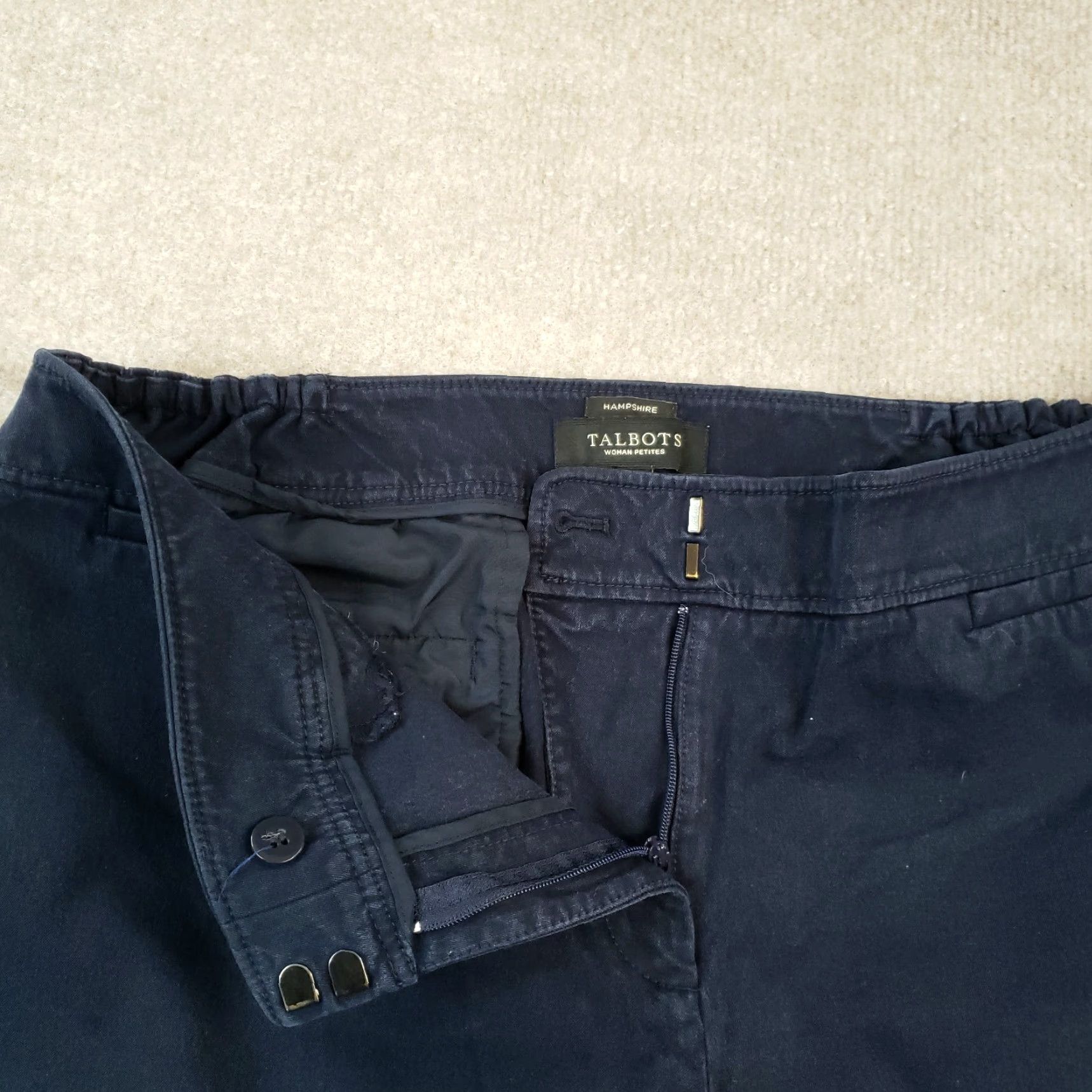 Talbots Talbots Pants Womens 16 Petite Blue Hampshire Cropped Stretch Casual Pants 16P Blue Talbots Women Cropped Straight Front Petite Size 32" / US 10 / IT 46 - 6 Thumbnail
