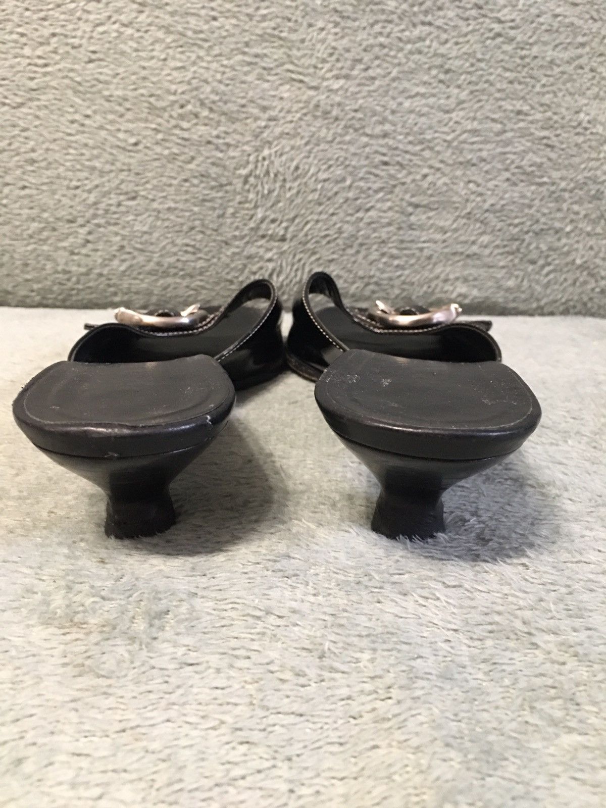 Prada PRADA Black Big Buckle Patent Leather Kitten Heels EU 40 Size US 10 / IT 40 - 12 Thumbnail