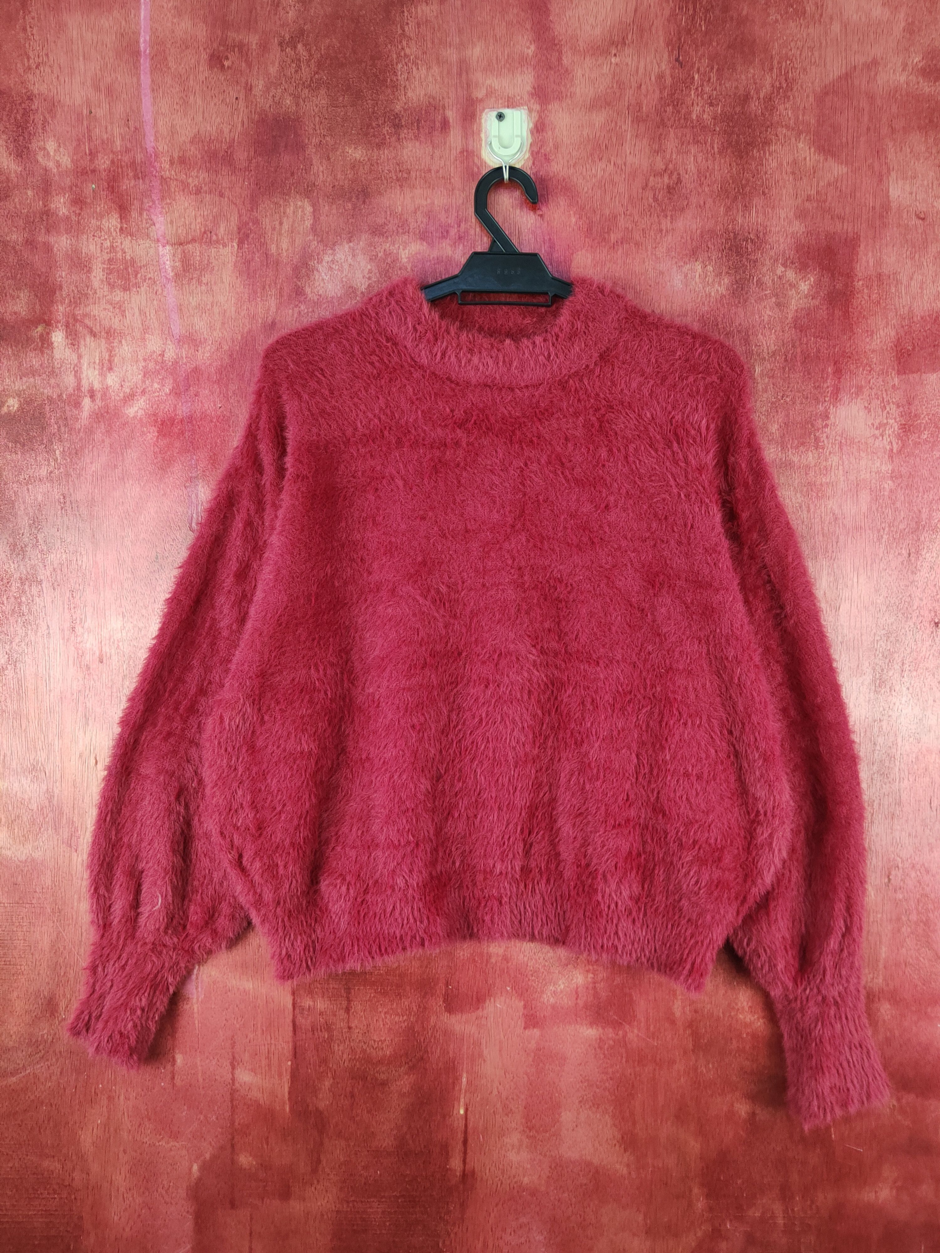 Homespun Knitwear Earth Music & Ecology Maroon Fur Mohair Knitwear #S2078 Size US M / EU 48-50 / 2 - 1 Thumbnail