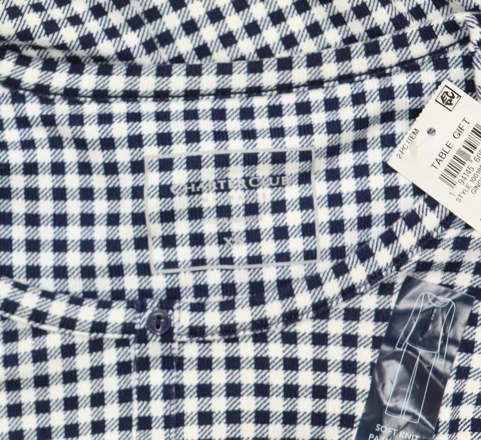 Charter Club New Charter Club Pajama Sleep Top Gingham Check Blue Xs Size XS / US 0-2 / IT 36-38 - 4 Thumbnail