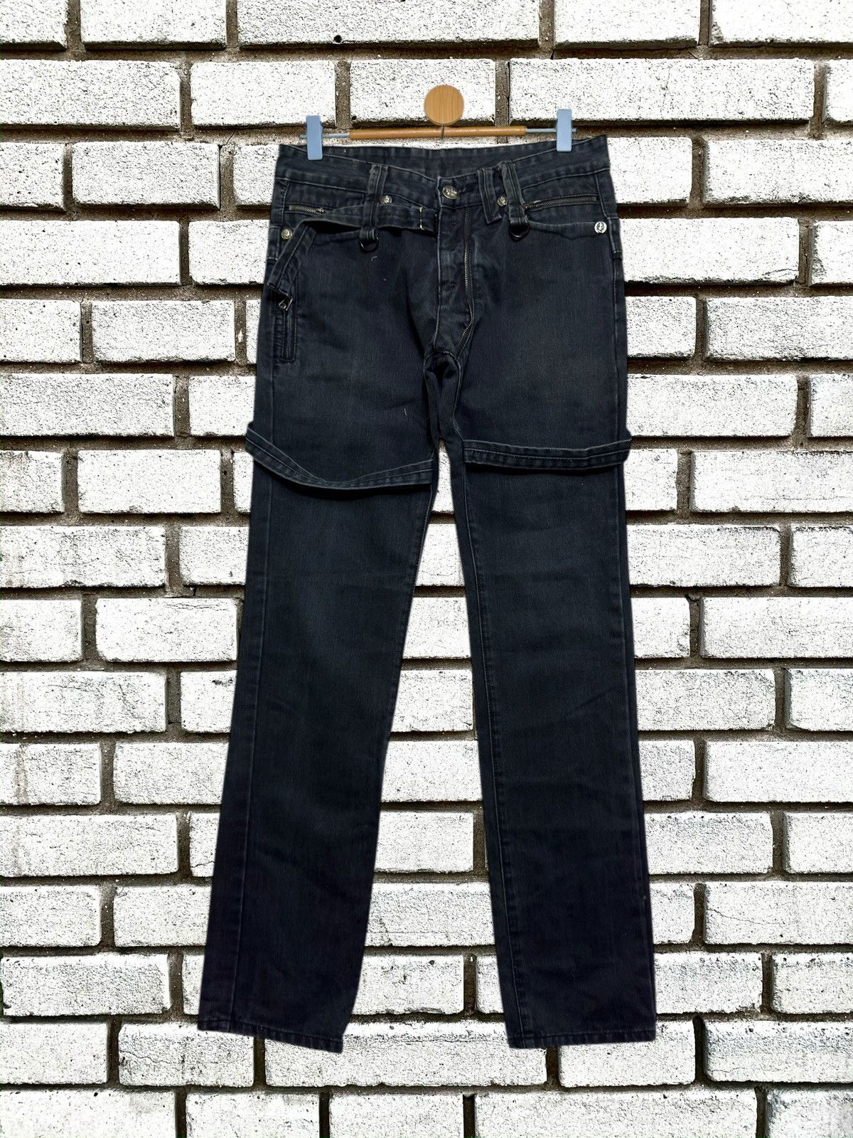 Black Lab Jeans Multi-Strap Bondage Style Denim
