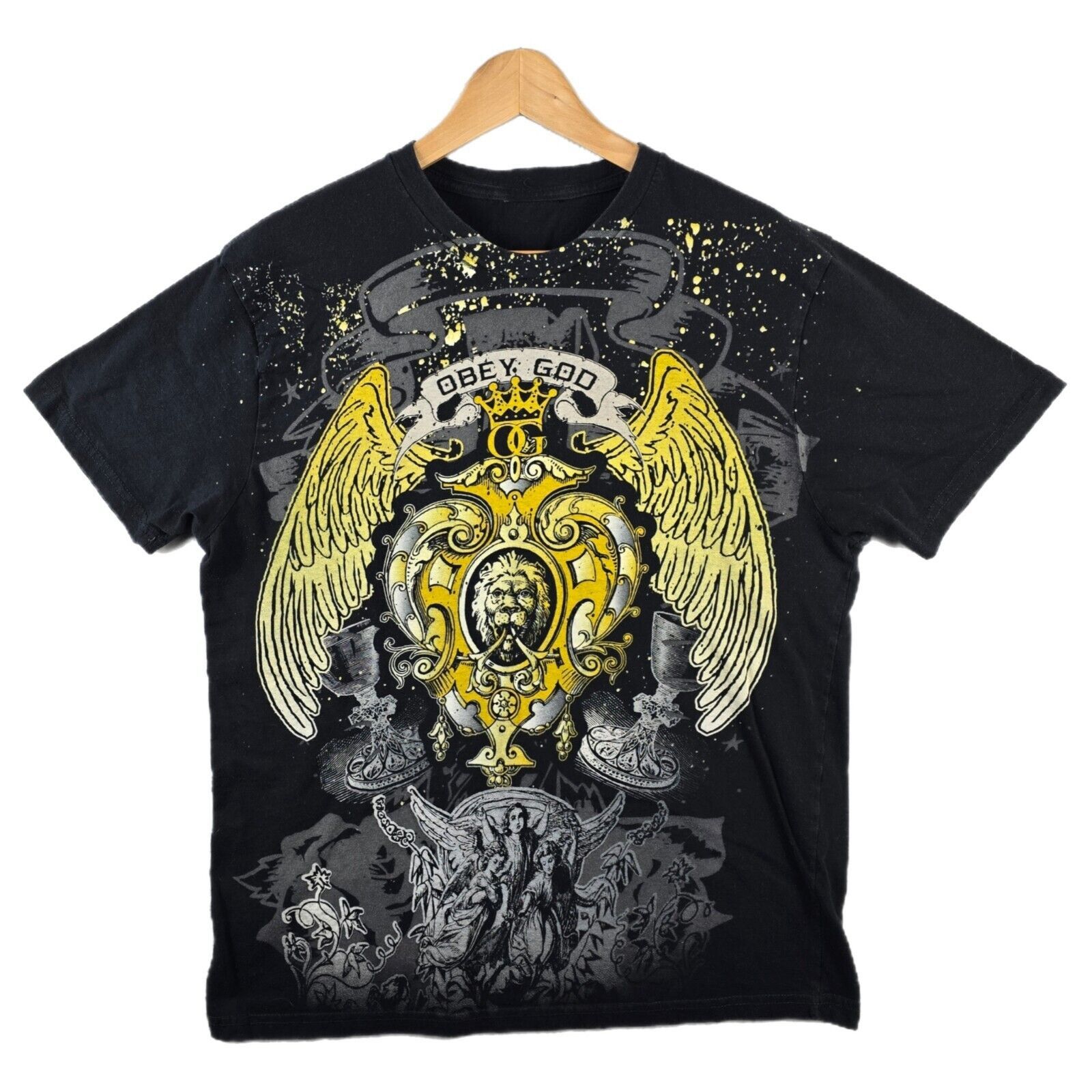 Other Vintage Obey God AOP Angel Lion Shirt L Affliction Style Y2K Size US L / EU 52-54 / 3 - 1 Thumbnail