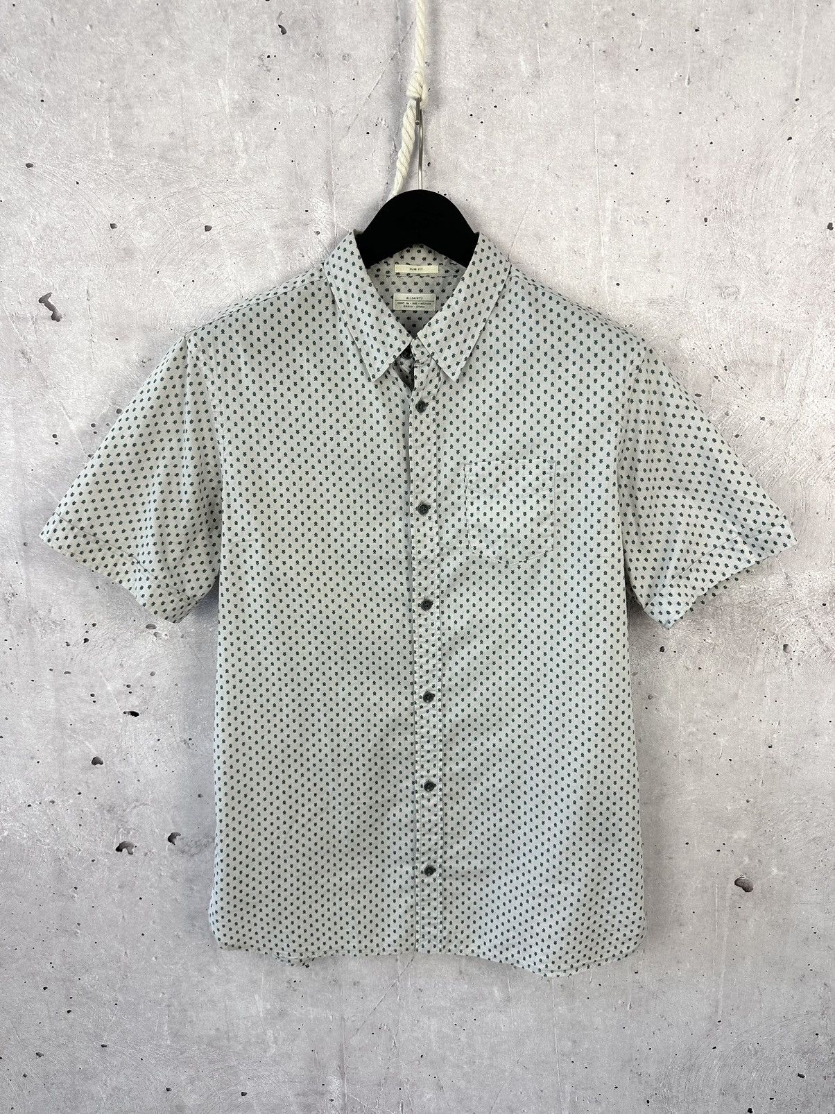 Allsaints × Vintage All Saints Slim Fit Spade Short Sleeve Cotton Shirt Size US M / EU 48-50 / 2 - 1 Thumbnail