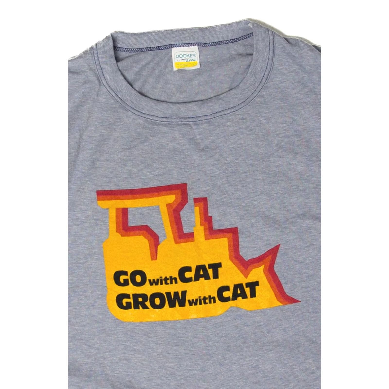 Jockey VINTAGE Go With Cat Grow With Cat T-Shirt Jockey Large Grey Unisex Adults Short Sleeve 1980s Mens Womens Girls Boys Size US L / EU 52-54 / 3 - 2 Thumbnail