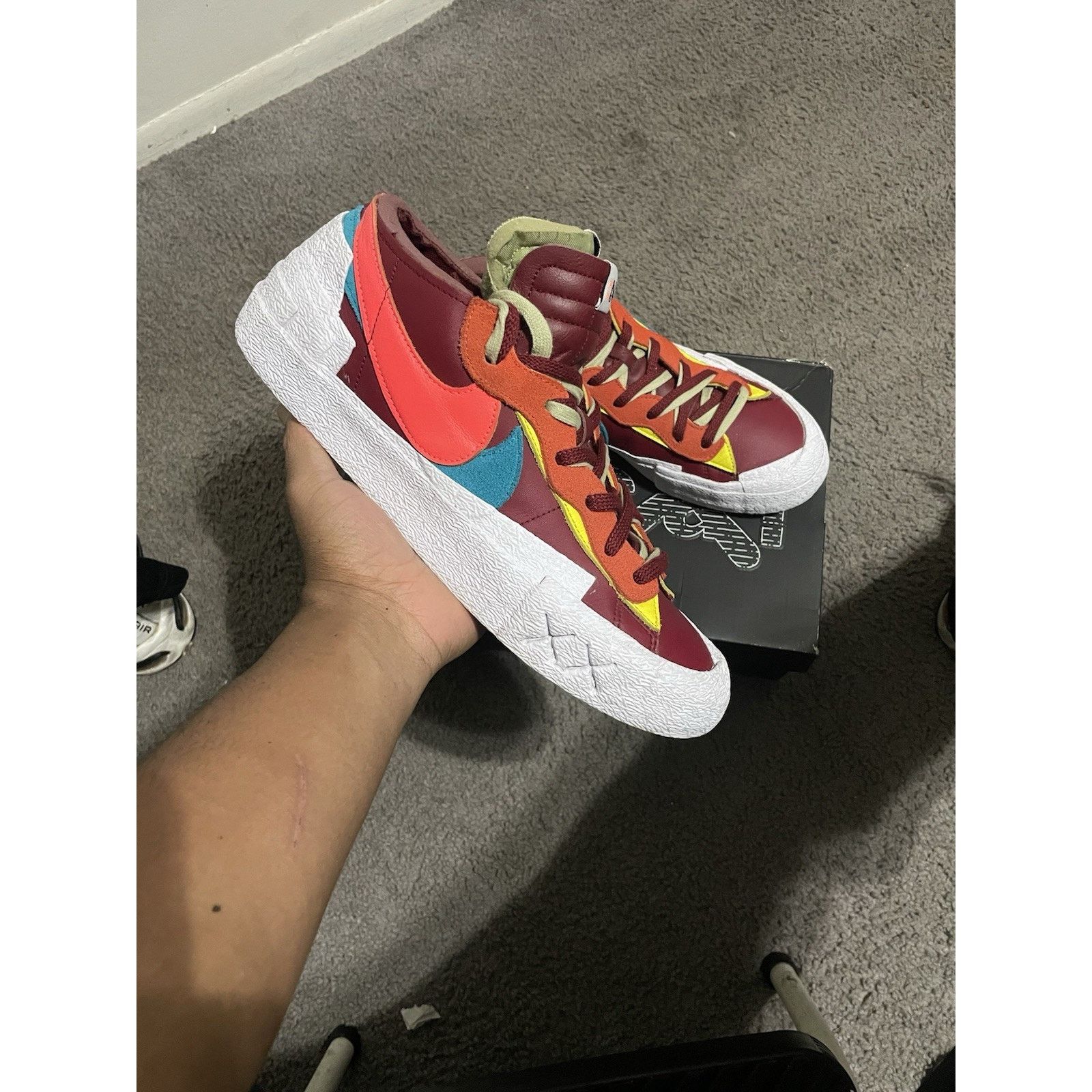 Nike Size 13 - Nike KAWS x sacai x Blazer Low Team Red Size US 13 / EU 46 - 1 Thumbnail