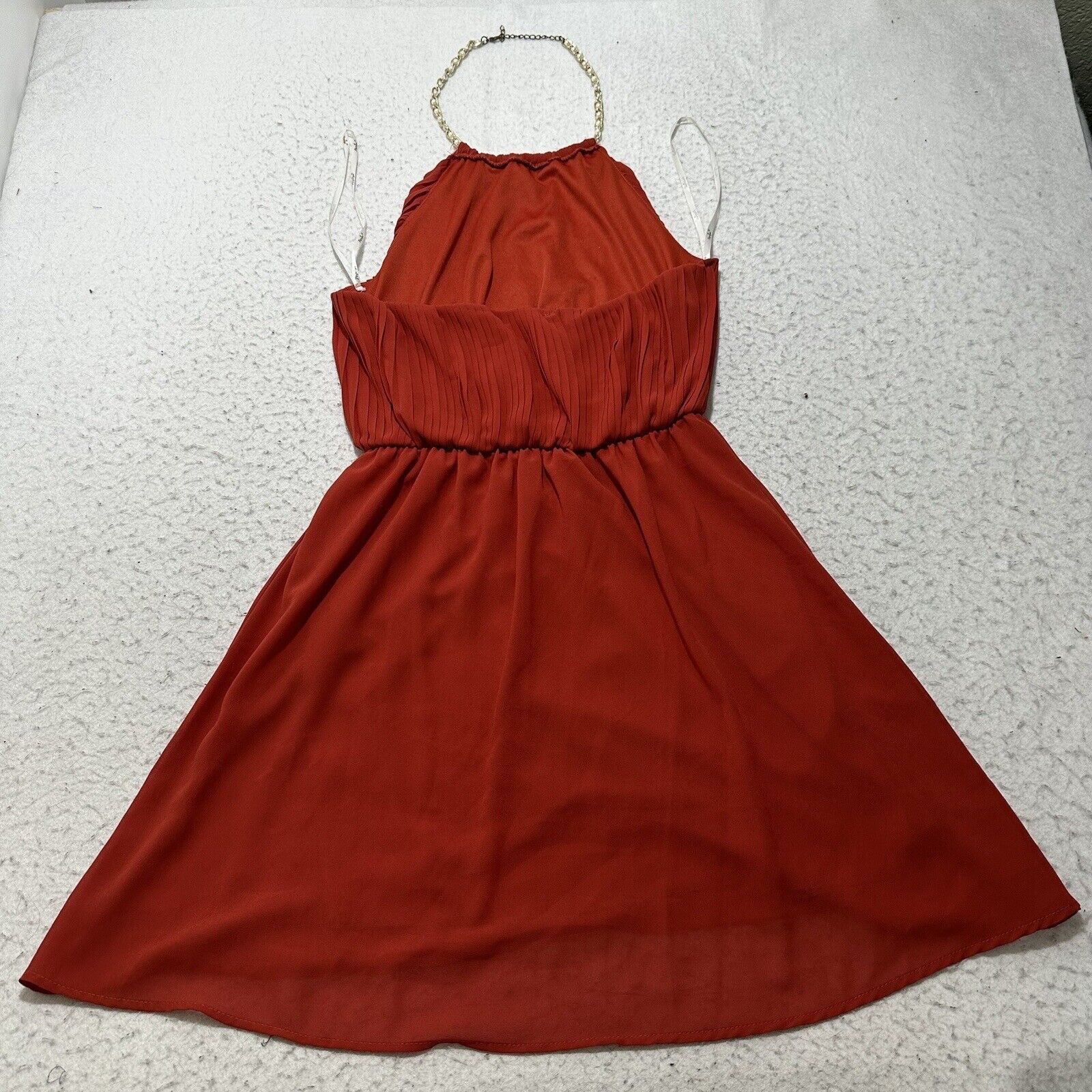Other Papaya Large A-Line Rust Orange Dress Halter Sleeveless Size L / US 10 / IT 46 - 9 Thumbnail