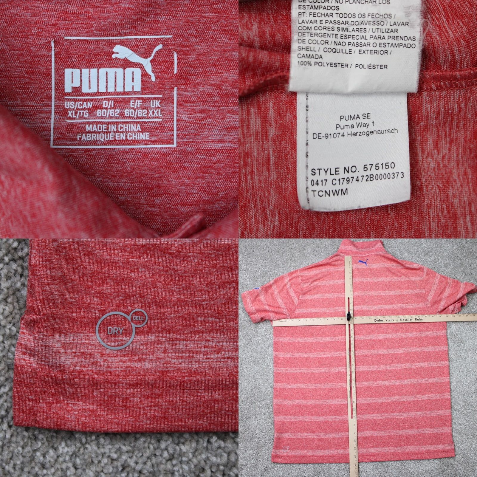 Puma Puma Polo Shirt Mens XL Pink 100% Polyester Golf Short Sleeve Pullover Size US XL / EU 56 / 4 - 8 Thumbnail